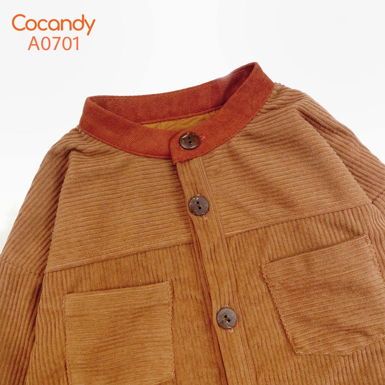 Áo khoác NÂU cổ ĐỎ GẠCH_thumbnail_1