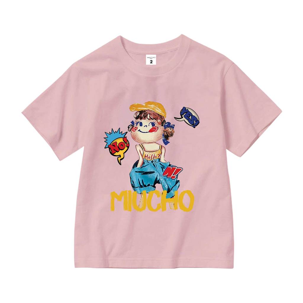 Áo thun cho bé gái hoạt hình form rộng AED1113 Miucho Kid tay ngắn cổ tròn in mix_thumbnail_8