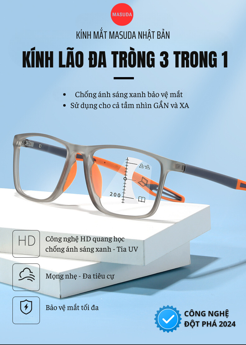 Kính Đa Tròng Masuda 3 trong 1 Masuda 2024