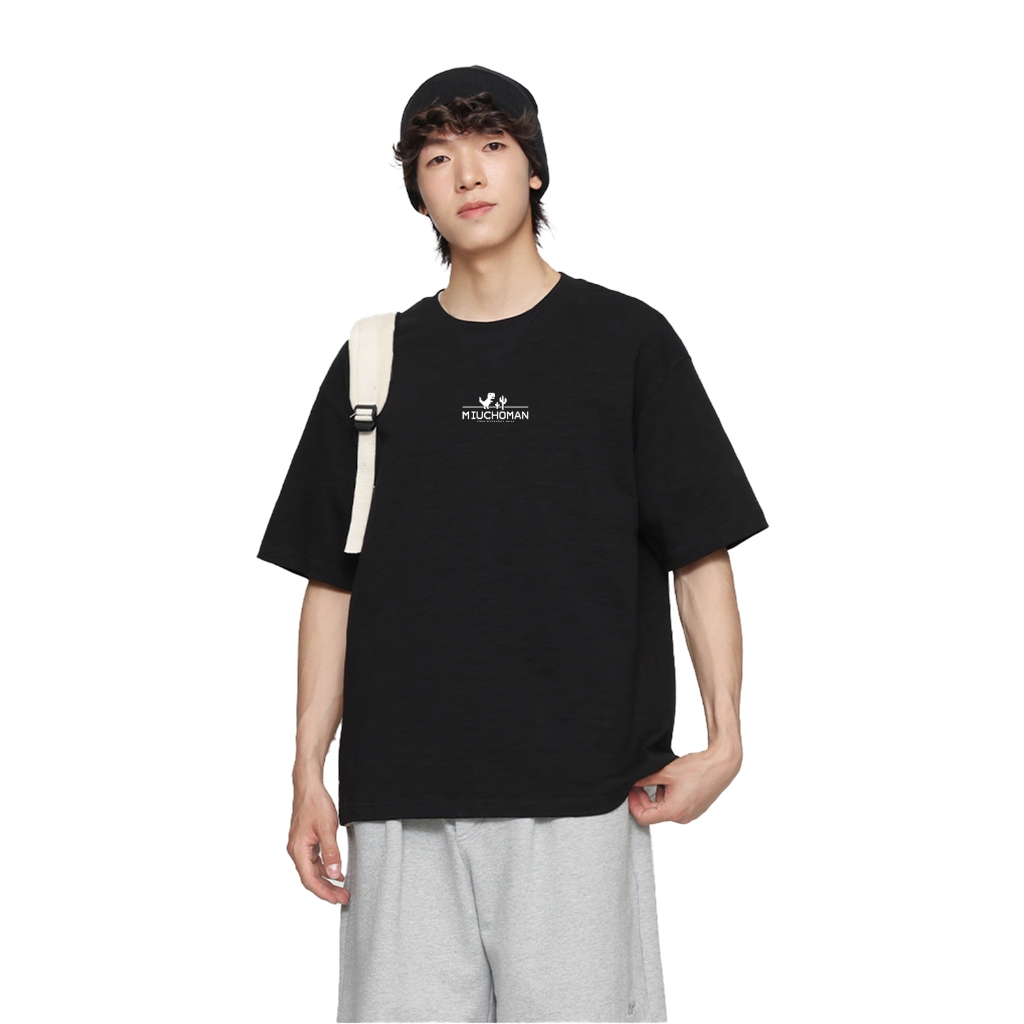 Áo thun nam form rộng ATD382 Miucho Man cotton cổ tròn in typography_thumbnail_2