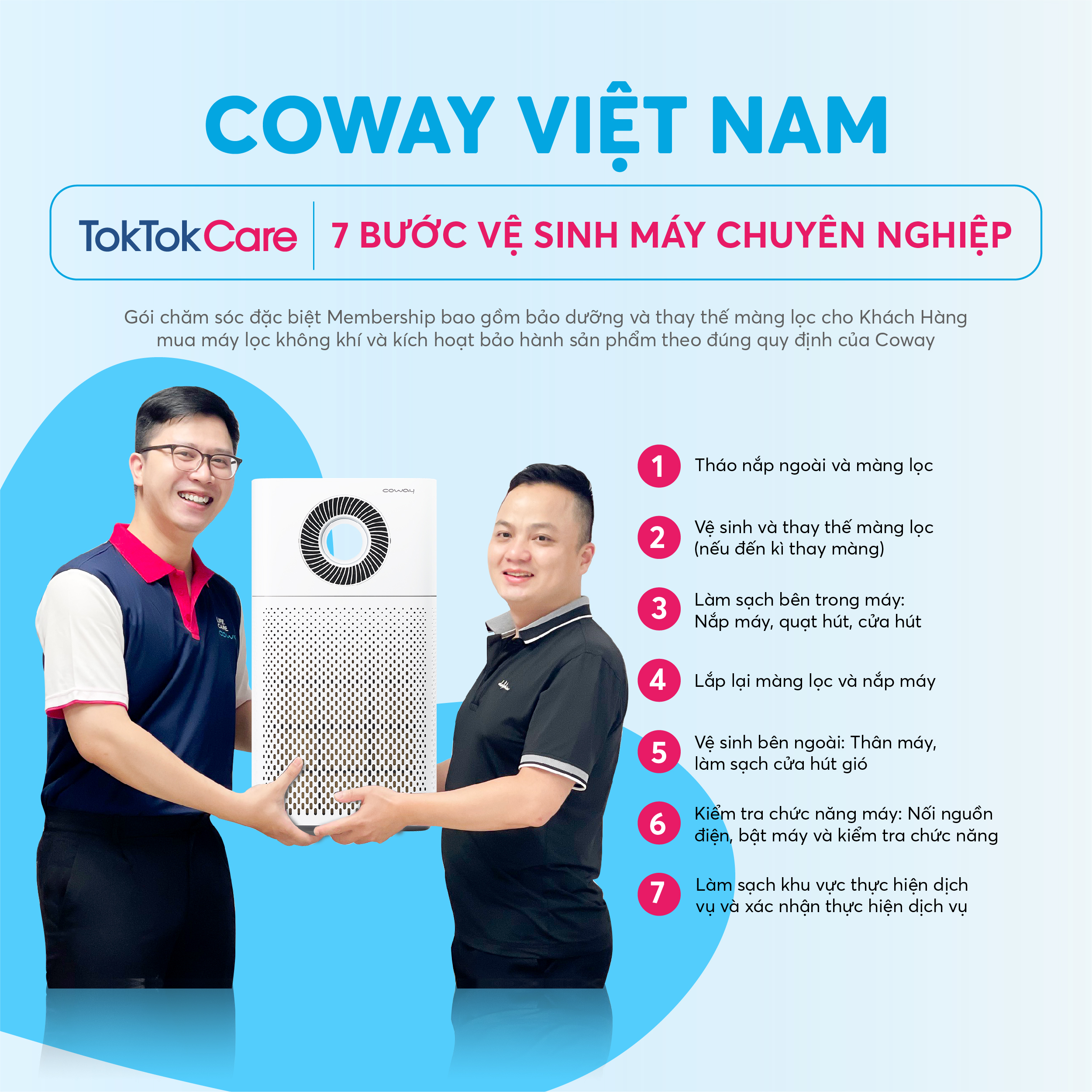 [AP-1516D] – Coway – Toktokcare Service – Gói bảo dưỡng và chăm sóc máy lọc không khí Coway 1 năm tại nhà