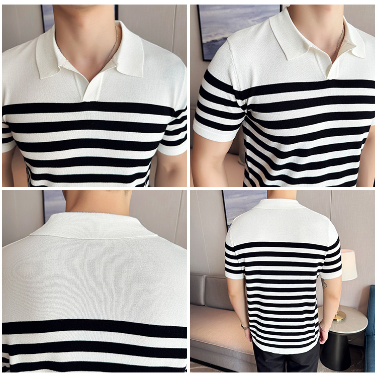 PA62 – Áo polo dệt kim lụa băng sọc ngang cổ V_thumbnail_3