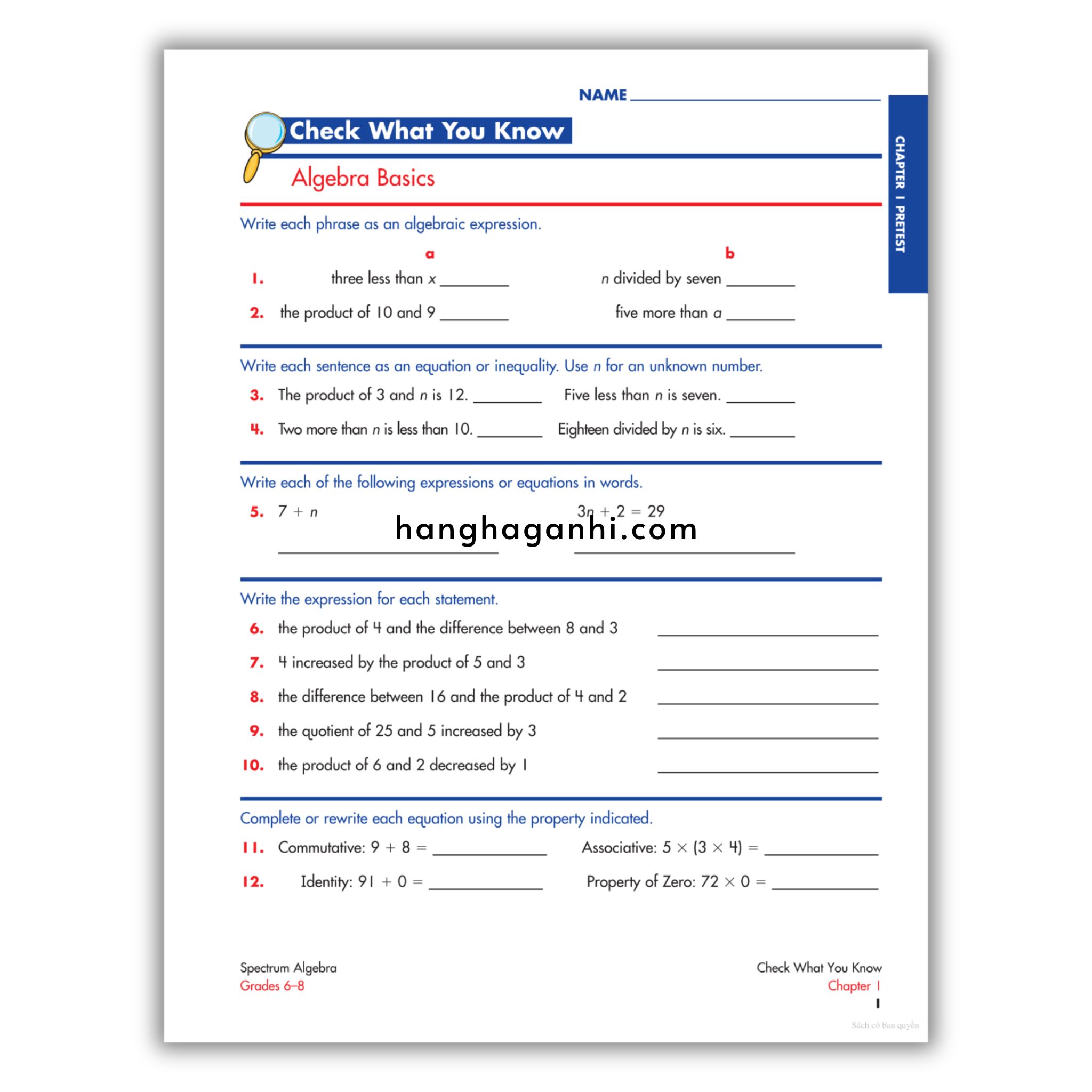 Sách Spectrum Algebra Workbook Grade 6-8_thumbnail_8