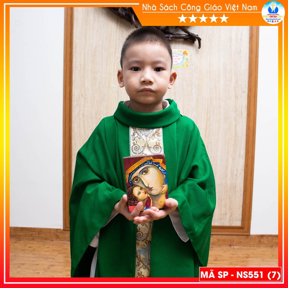 Bộ áo lễ linh mục nhí cho thiếu nhi (áo trong + áo ngoài) may theo yêu cầu - Cổ võ ơn gọi NS551_thumbnail_4