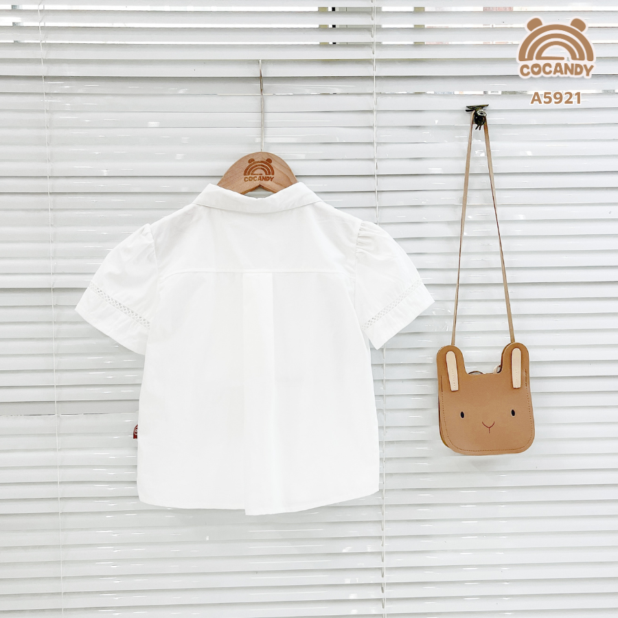 Áo cộc sơ mi TRẮNG túi ngực nơ_thumbnail_2