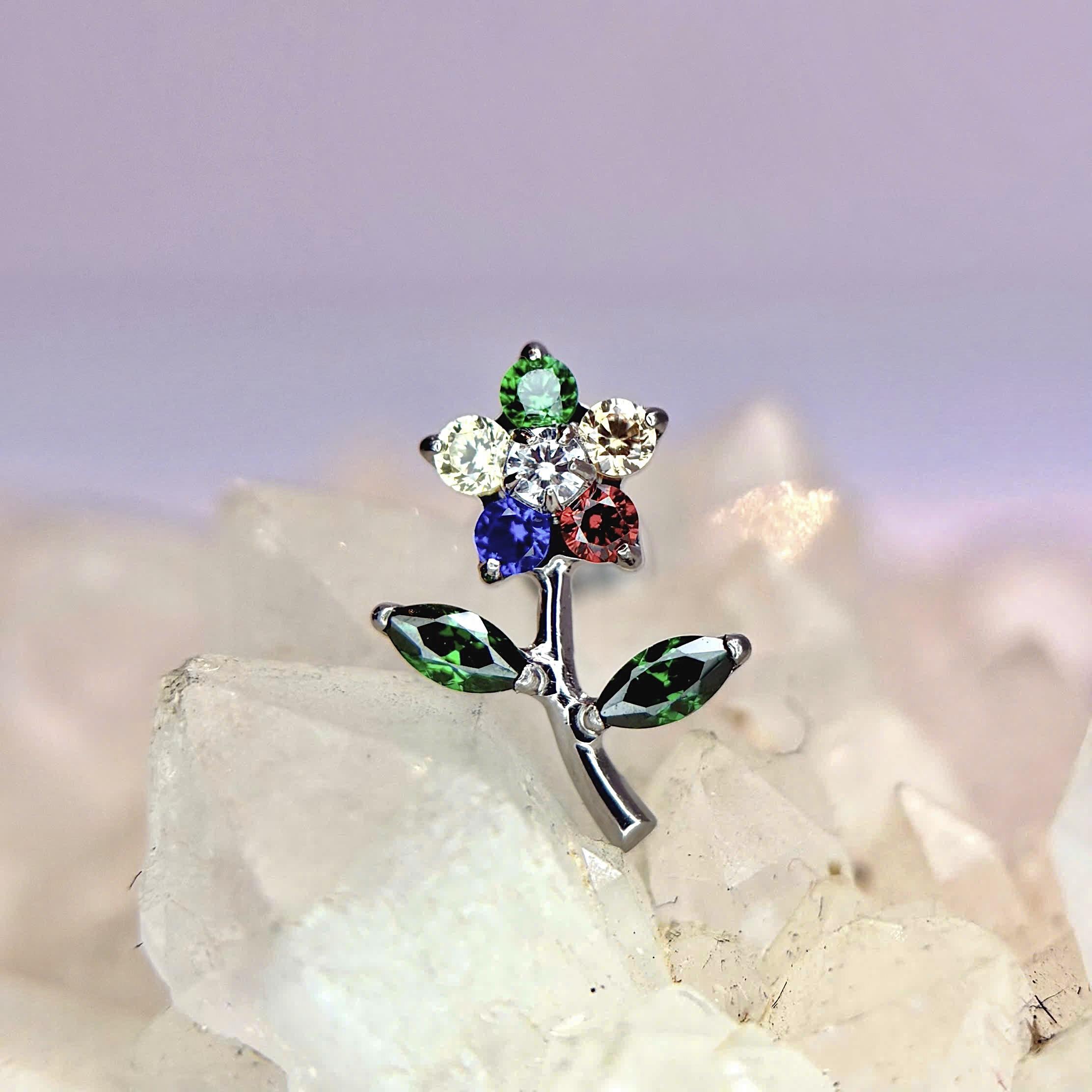 Khuyên kiểu titan bông hoa 5 màu_thumbnail_1