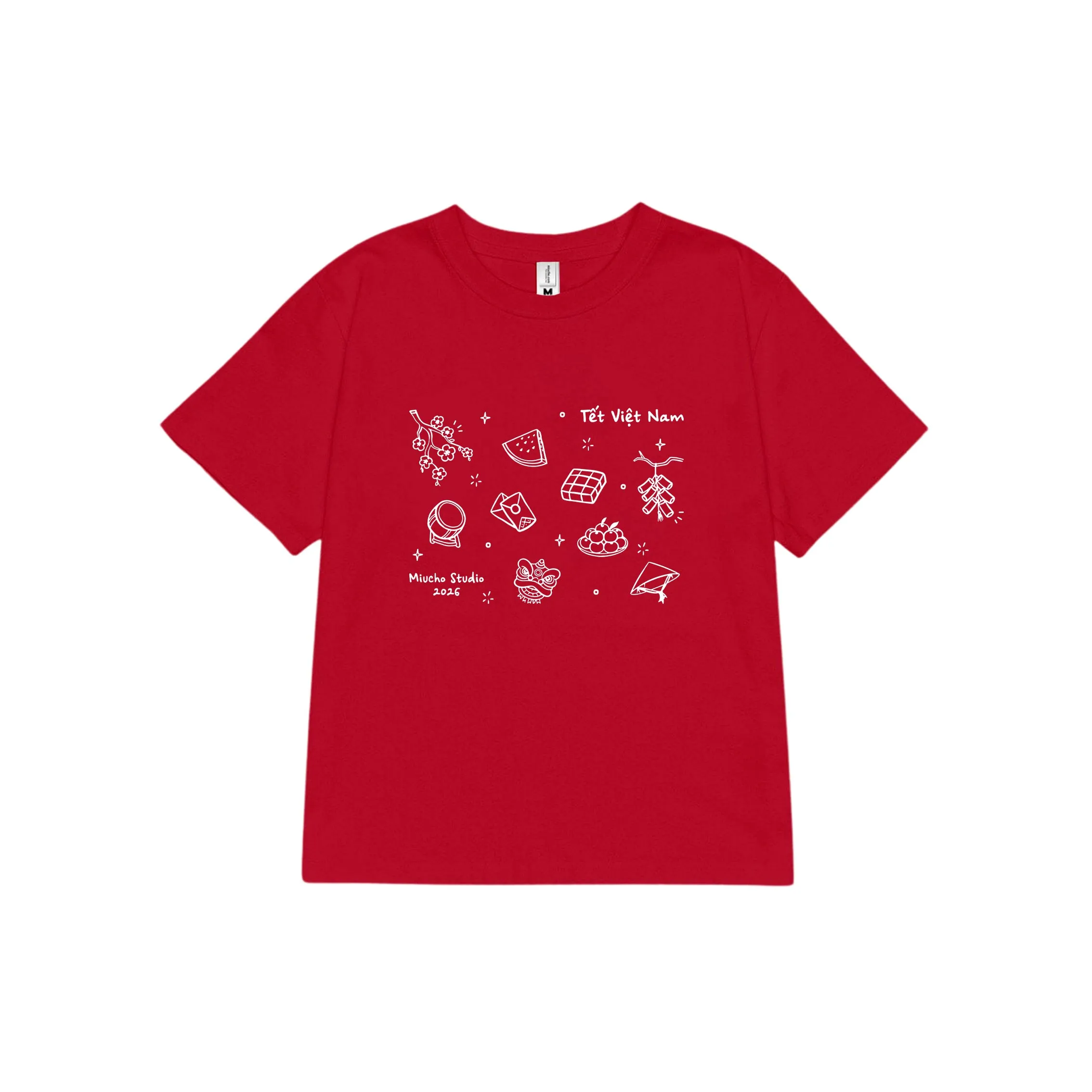 Áo baby tee nữ form vừa Miucho vải cotton co giãn 2 chiều thoáng mát Tết 2026 in mix 2890