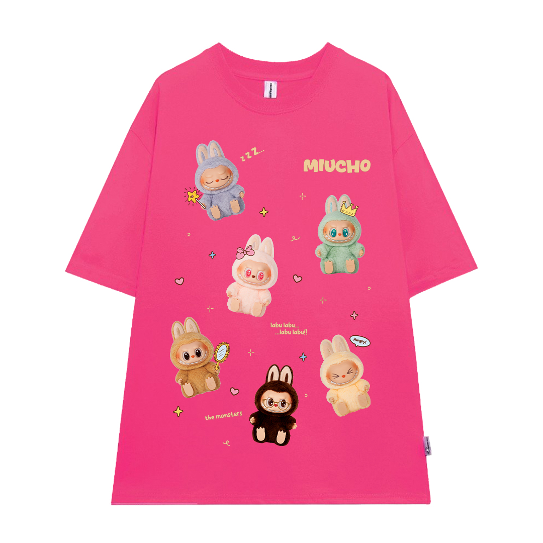 Áo thun labubu form rộng nhiều màu ATD1397 Miucho tay ngắn cổ tròn in mix_thumbnail_15