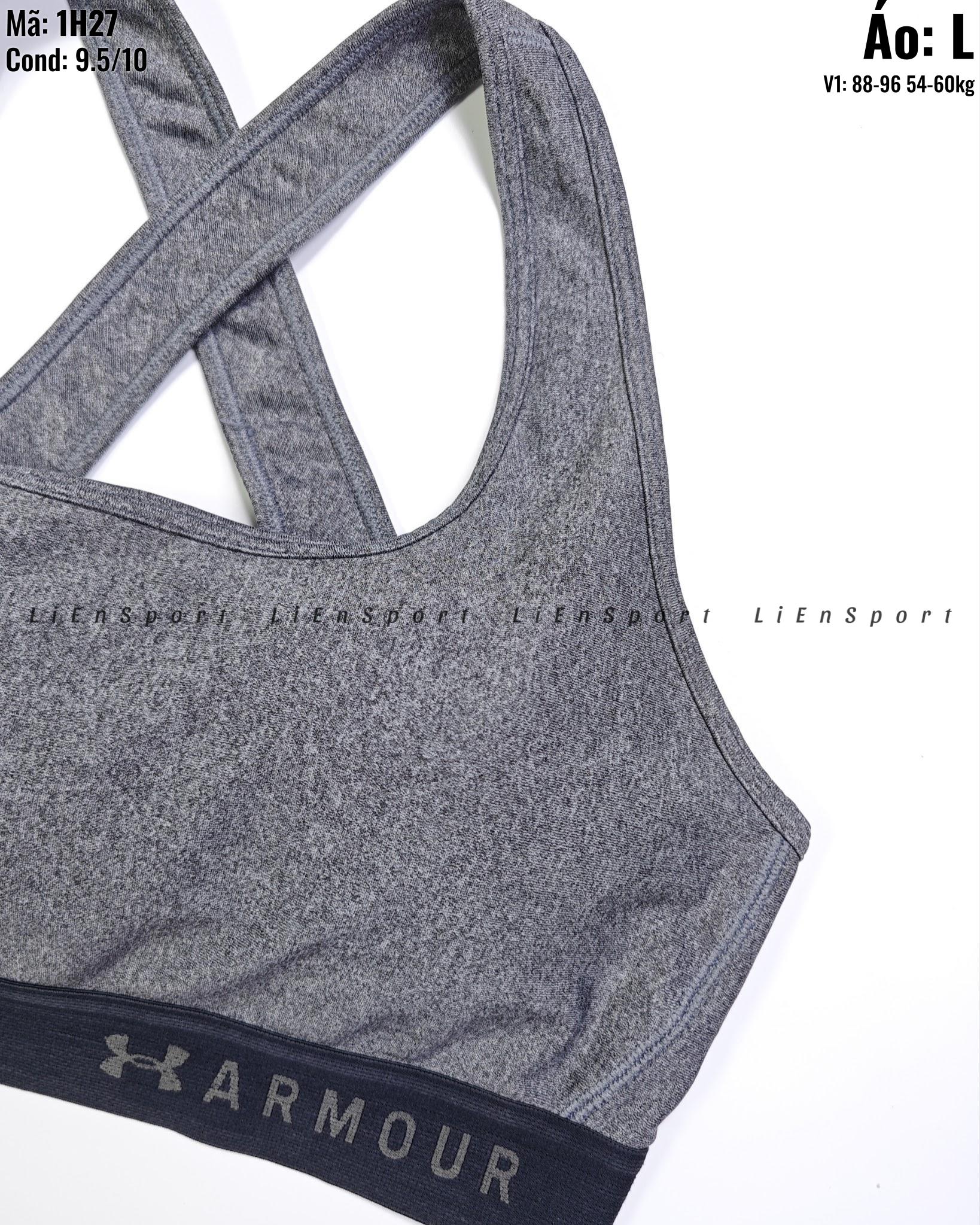 Under Armour Áo bra thể thao Nữ Size L Xám ghi Auth 2nd Lưng chữ X thiết kế Co giãn tốt Thấm hút mồ hôi Nâng đỡ ngực Form ôm vừa vặn Phù hợp gym yoga chạy bộ Mã:1H27_thumbnail_2