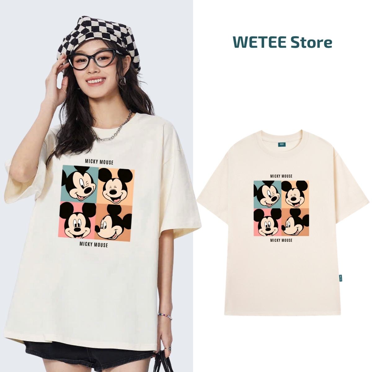Áo thun unisex UX30-1173 4 hình MICKEY MOUSE dáng oversized local brand WETEE_thumbnail_2