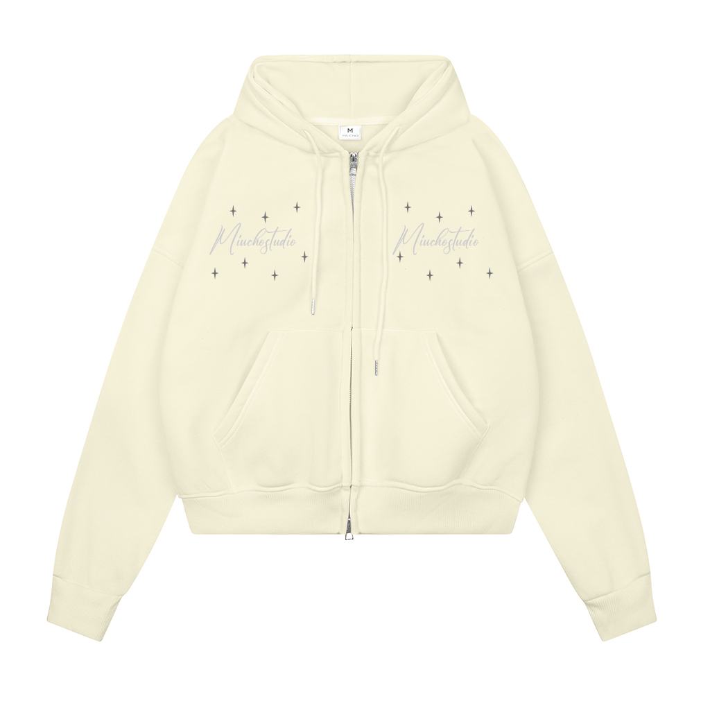 Áo hoodie zip local brand dày dặn form boxy HXD1572 Miucho Club vải nỉ bông khóa kéo mũ rộng in mix_thumbnail_0