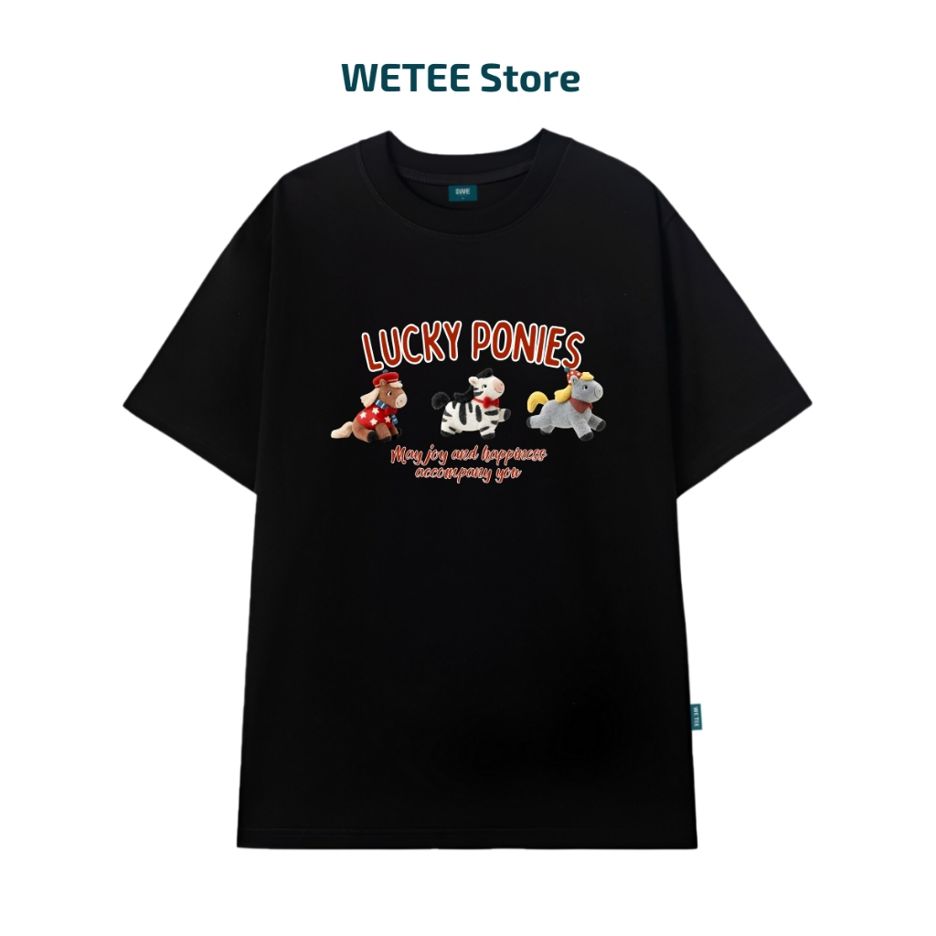 Áo thun Tết 2026 hình 3 chú ngựa Lucky Ponies dáng oversized rộng nam nữ Local brand WE TEE - WU1122_thumbnail_3