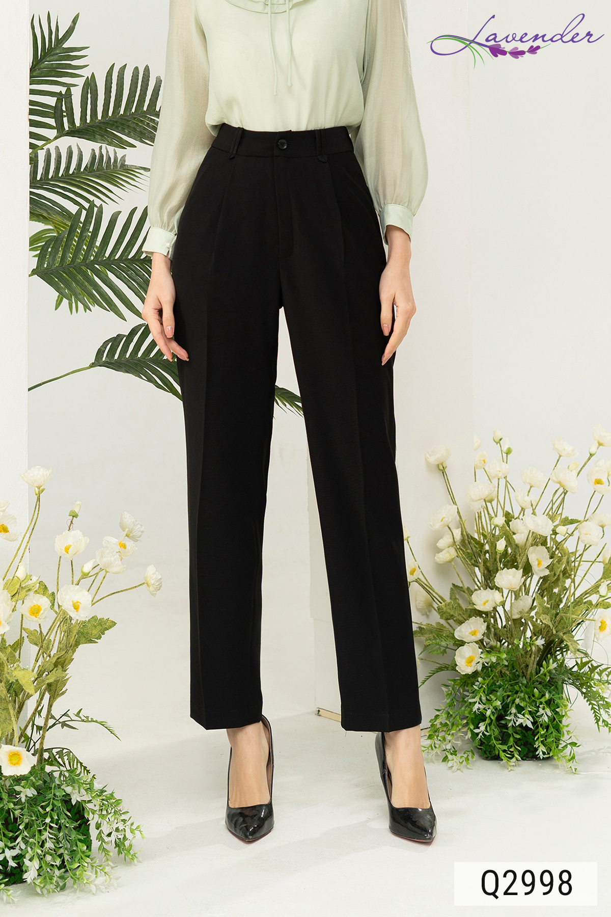 Quần baggy nữ cạp cao 1 ly Q2998