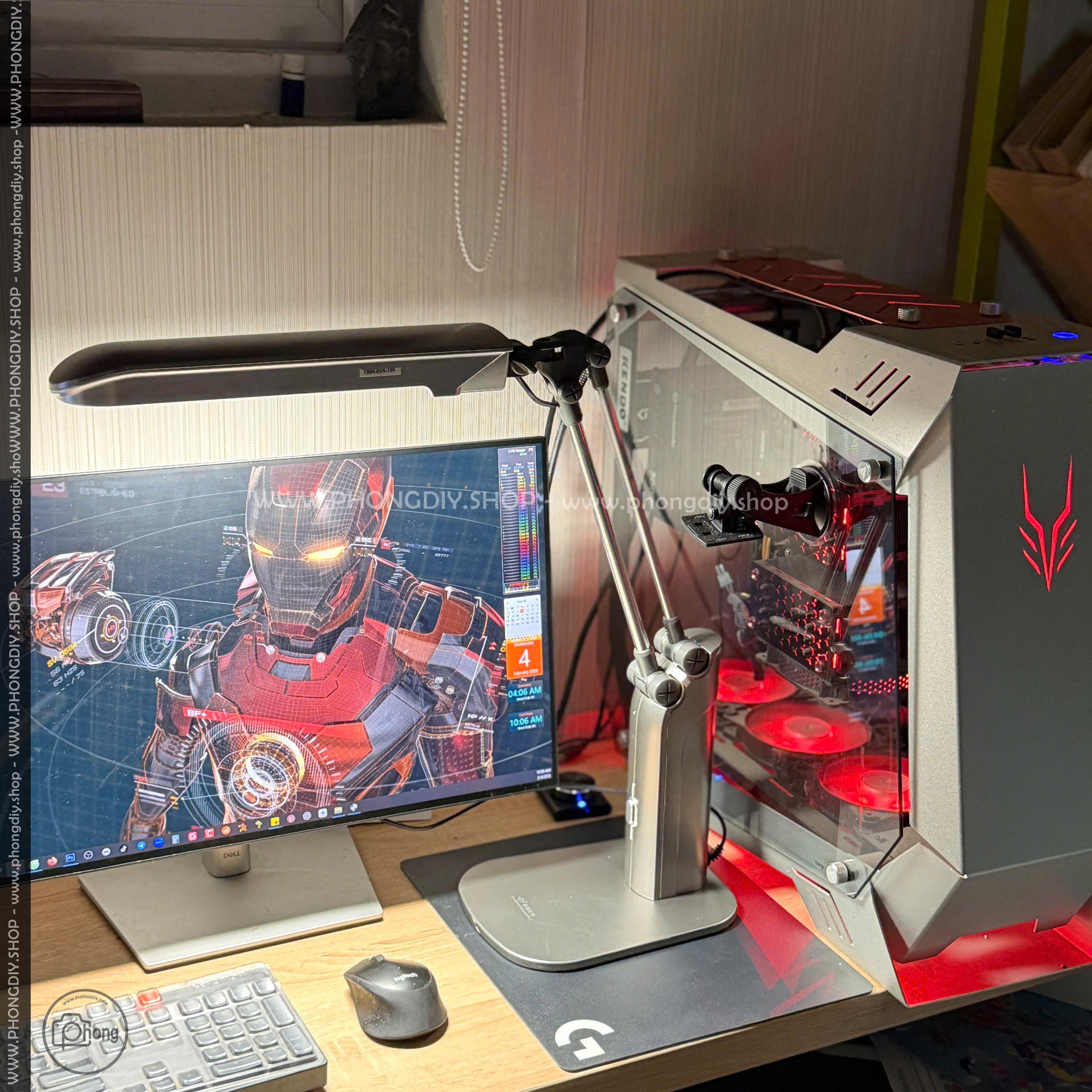 Đèn led để bàn xoay - gập đa hướng điện 220V-27W (hàng dùng lướt)