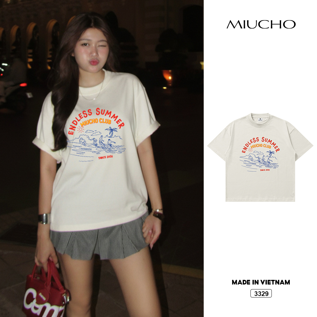Áo thun boxy unisex summer hot trend Miucho 3329