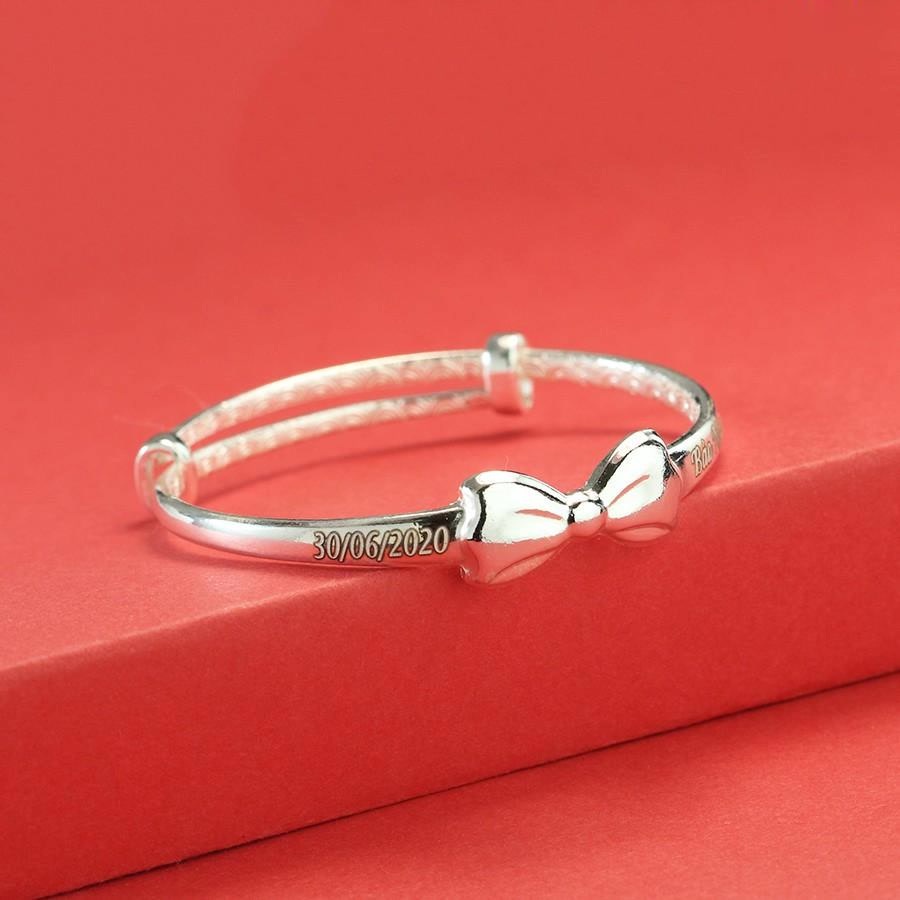 Lắc tay bạc cho bé gái hình nơ khắc tên TS0468_thumbnail_2