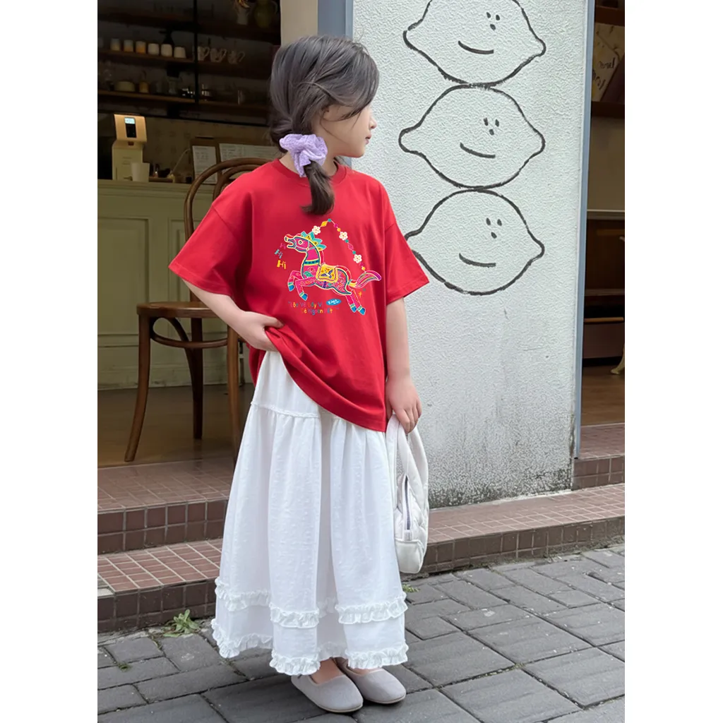 Áo thun cho bé gái Kado vải cotton thoáng mát mềm mại thoải mái Tuổi Ngọ in mix 2859_thumbnail_3