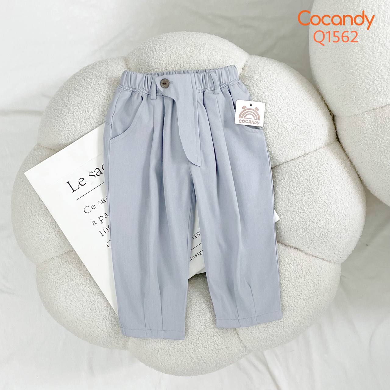 Quần dài GHI NHẠT cạp ly gấu