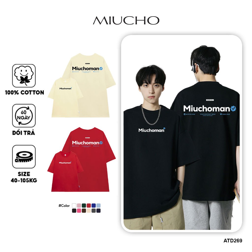 Áo thun nam form rộng ATD269 Miucho Man cotton cổ tròn in basic_thumbnail_1