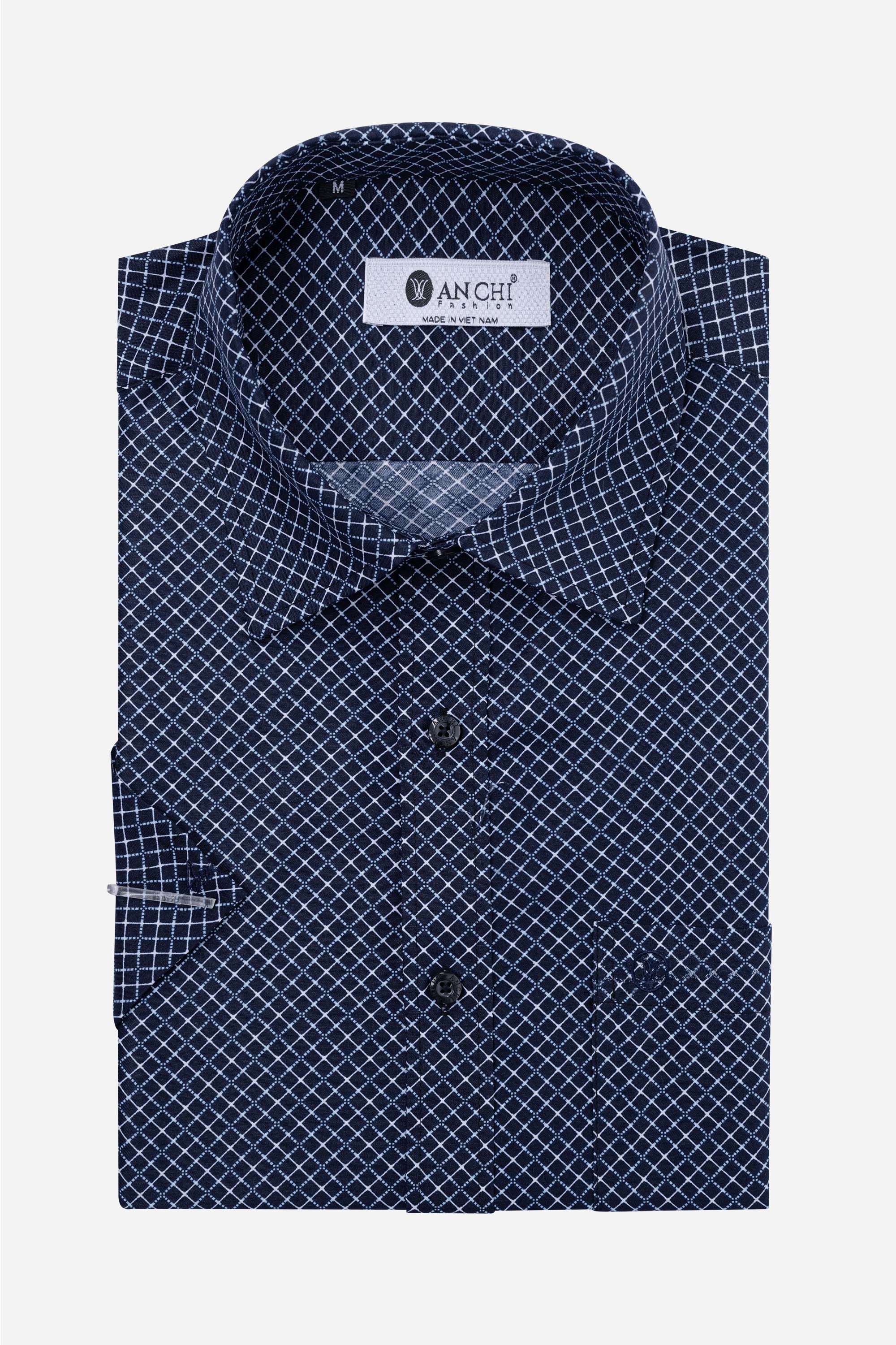 Sơ Mi Họa Tiết Nam Trung Niên ANCHI Chất Liệu Cotton Phom Suông Vạt Ngang Màu Cổ Vịt_thumbnail_8