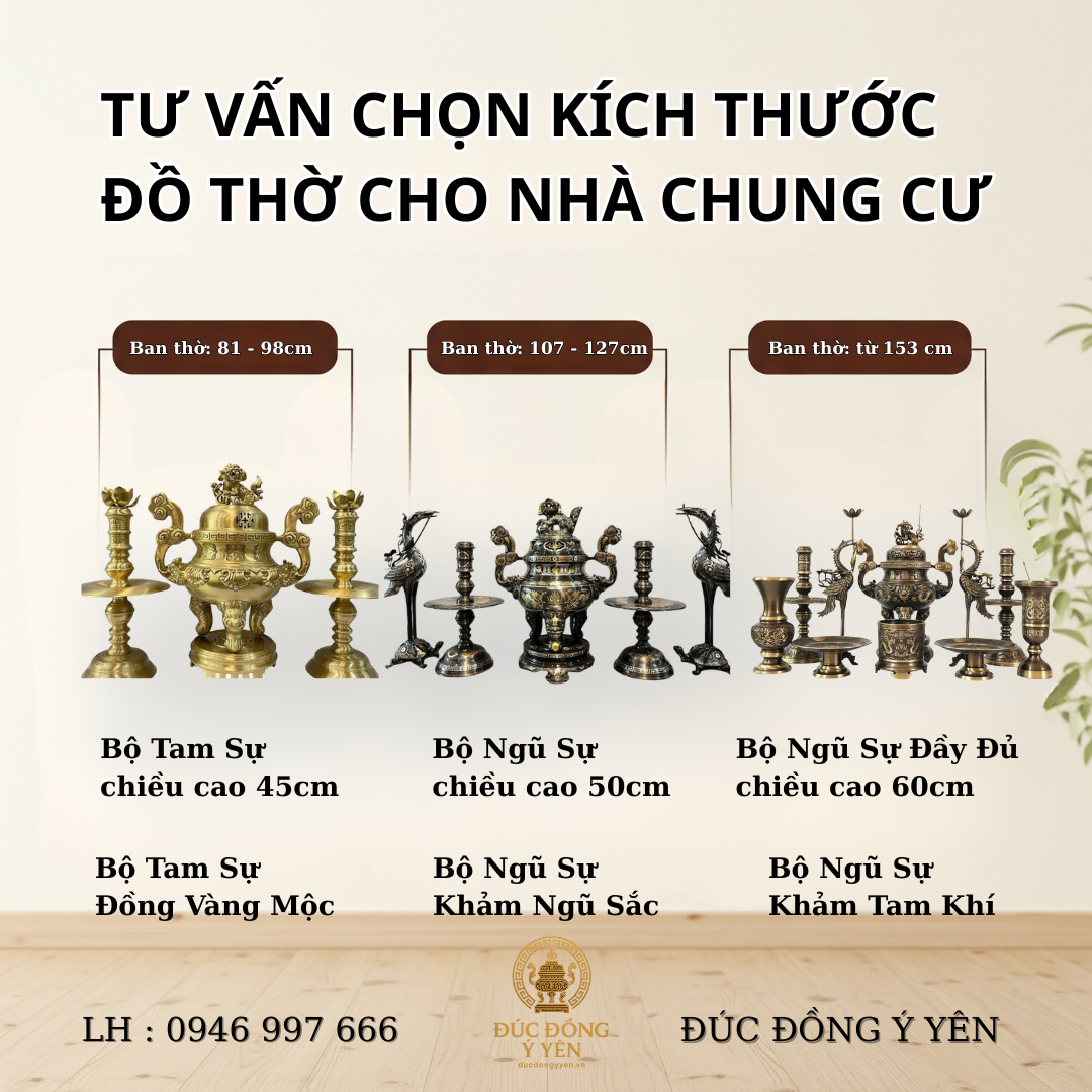 CHỌN KÍCH THƯỚC BỘ THỜ CHO NHÀ CHUNG CƯ