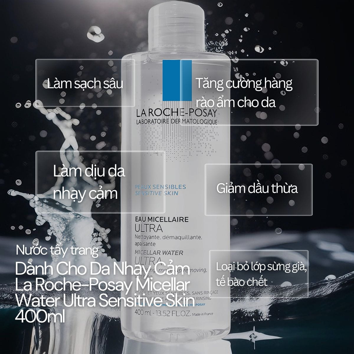 Nước Tẩy Trang Dành Cho Da Nhạy Cảm La Roche-Posay Micellar Water Ultra Sensitive Skin 400ml_thumbnail_2