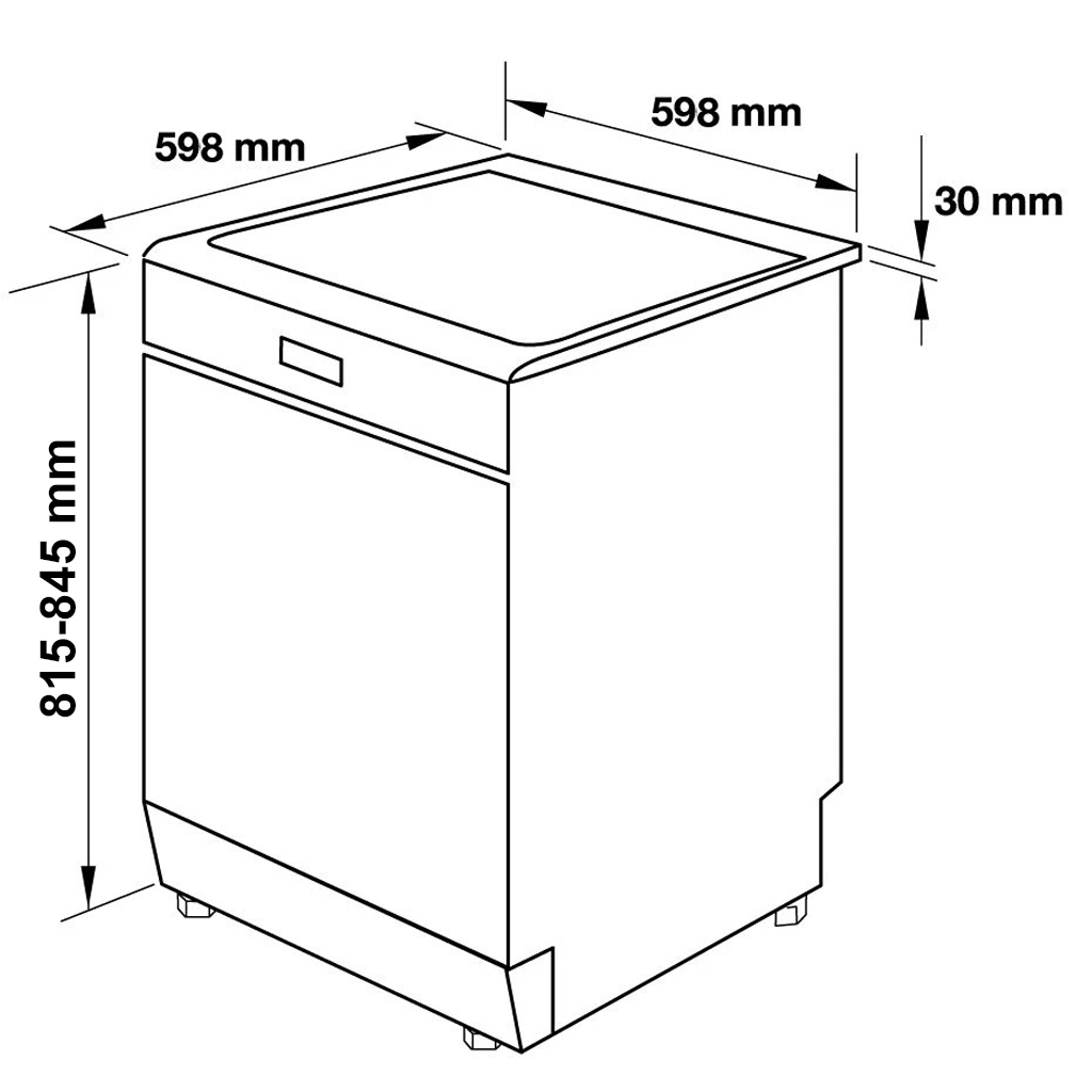 Máy rửa bát Kaff KF-S906TFT - Kích thước sản phẩm