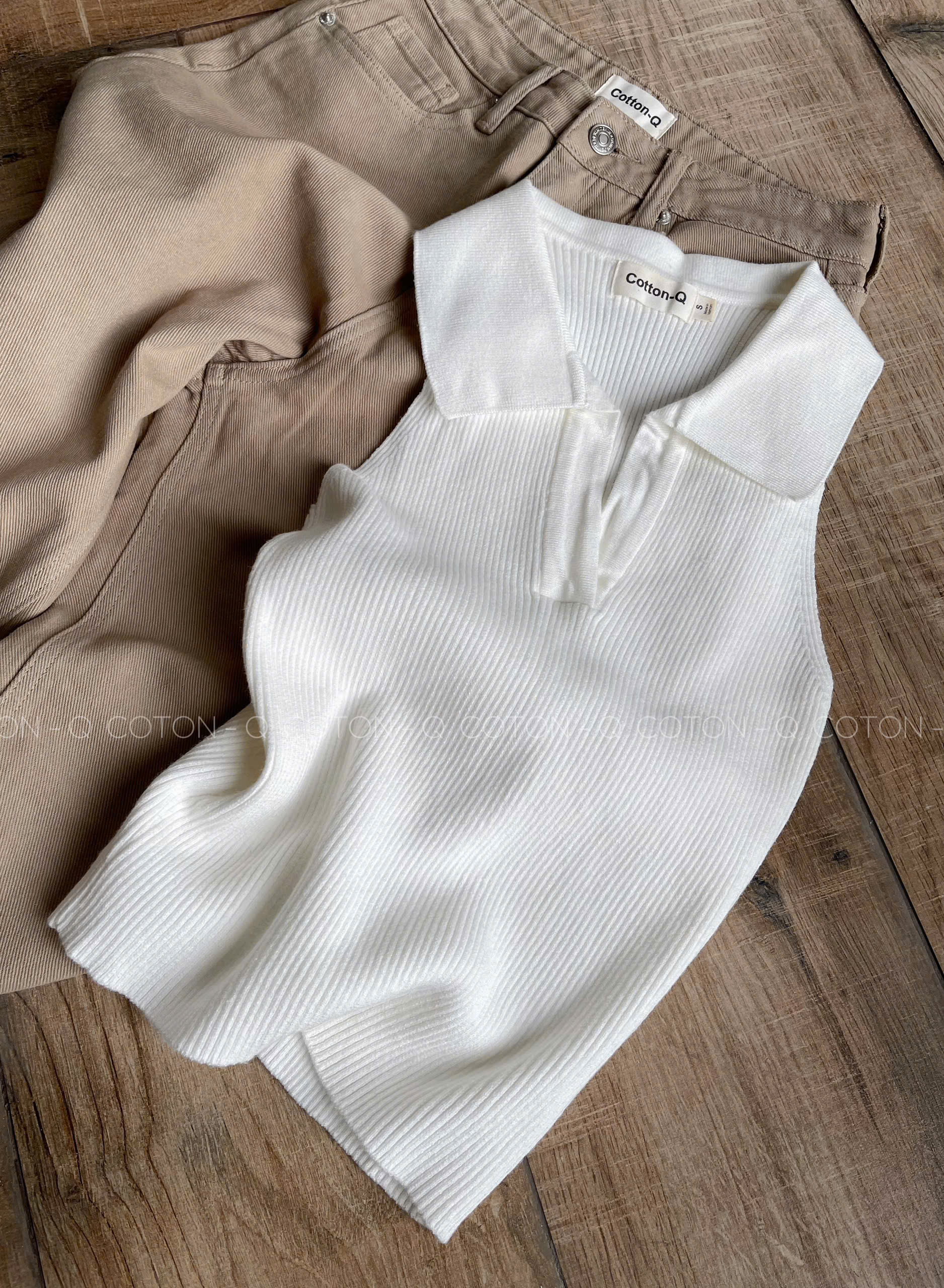 Áo thun tay ngắn Cotton Q ba lỗ dệt ( TRẮNG )_thumbnail_8