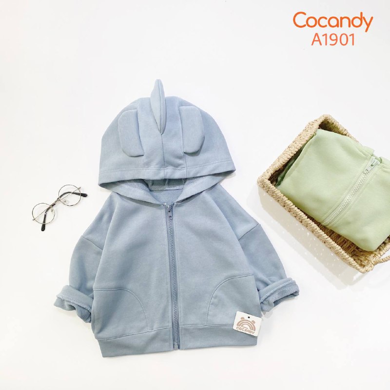 Áo khoác cotton da cá XDƯƠNG tai gấu