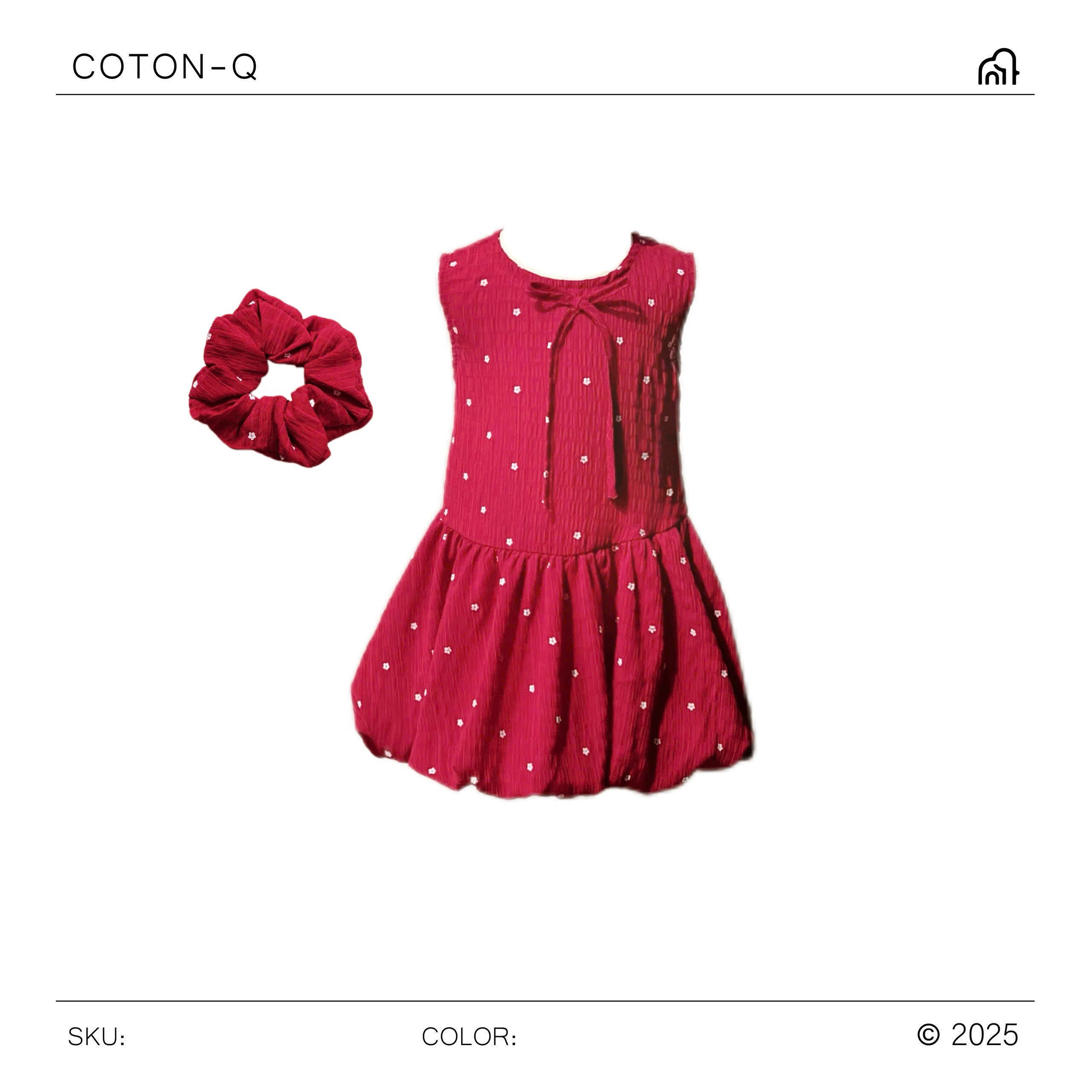 Đầm bé Cotton Q đỏ phối hoa_thumbnail_0