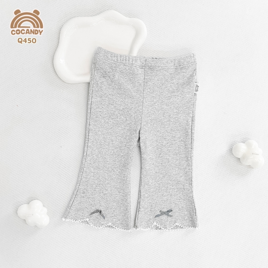 Quần legging lửng TÀN NHẠT ống loe phối nơ nhỏ