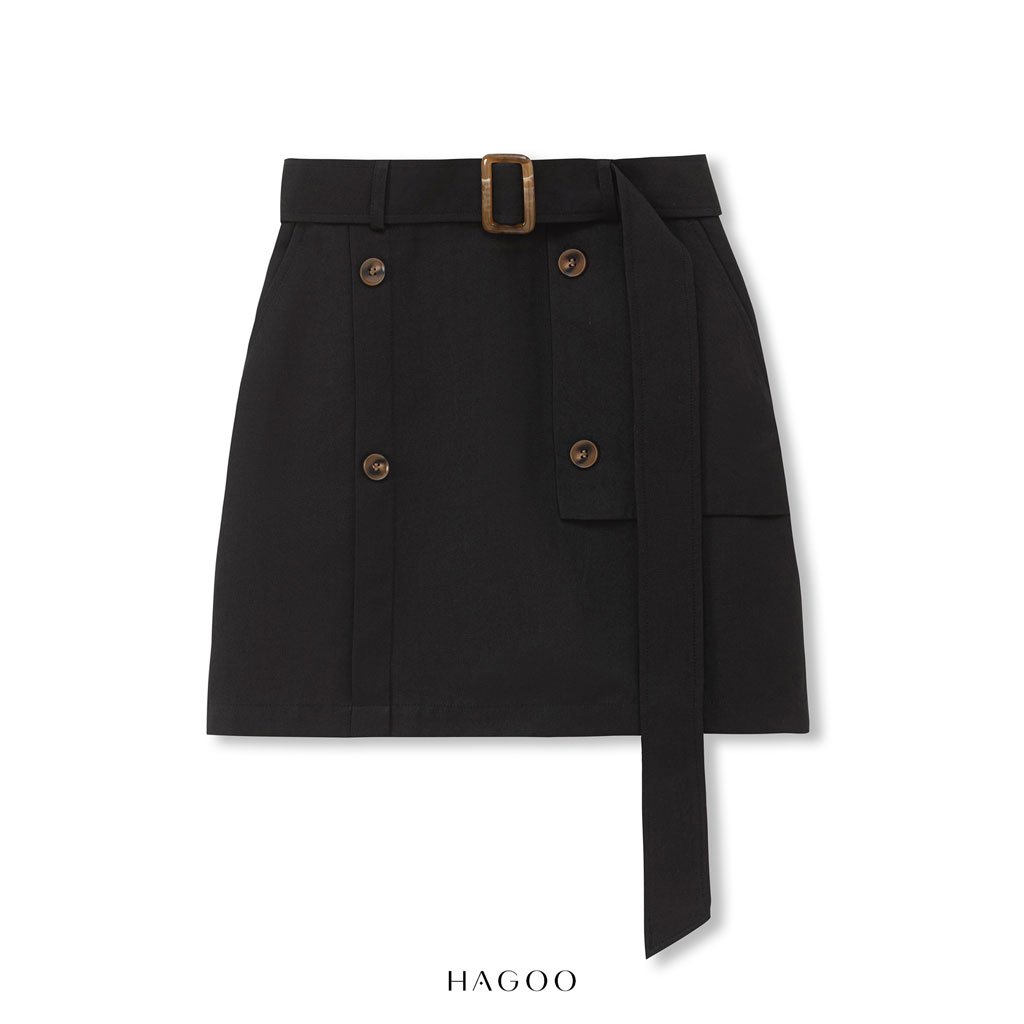 Chân váy kaki ngắn thắt đai hai hàng cúc HAGOO_thumbnail_3