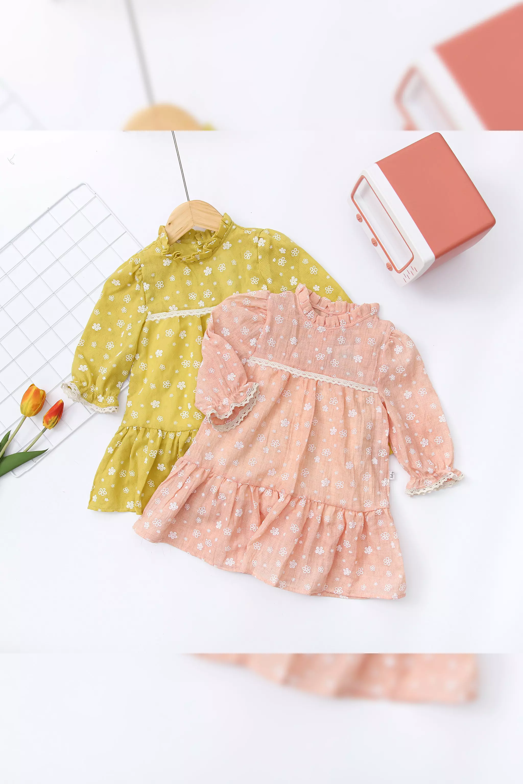 Váy thô dệt phối ren dài tay_thumbnail_0