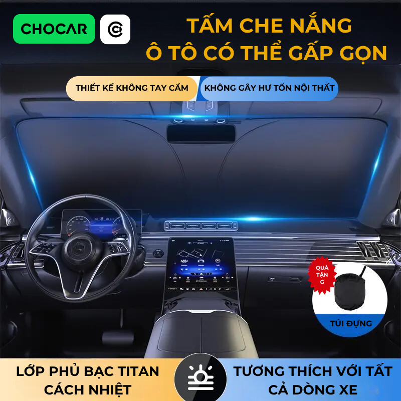Tấm Che Nắng Kính Lái Ô Tô Bạc Titan