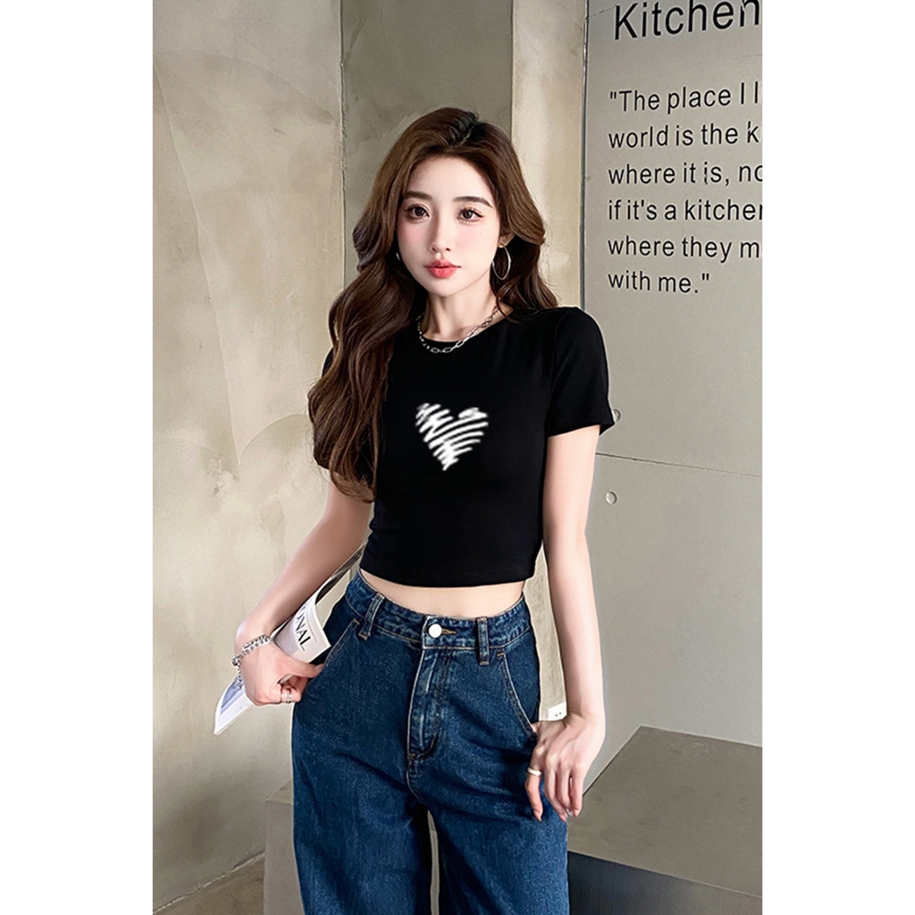 [Form Ôm] Áo croptop nữ dáng ôm in hình thời trang phong cách Hàn Quốc - Áo baby tee Loza G0080_thumbnail_8