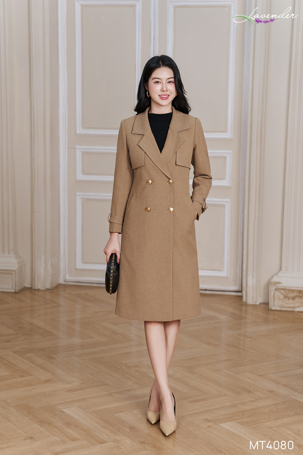 Áo Măng tô dạ ép tay dài phối cúc đồng MT4080_thumbnail_2