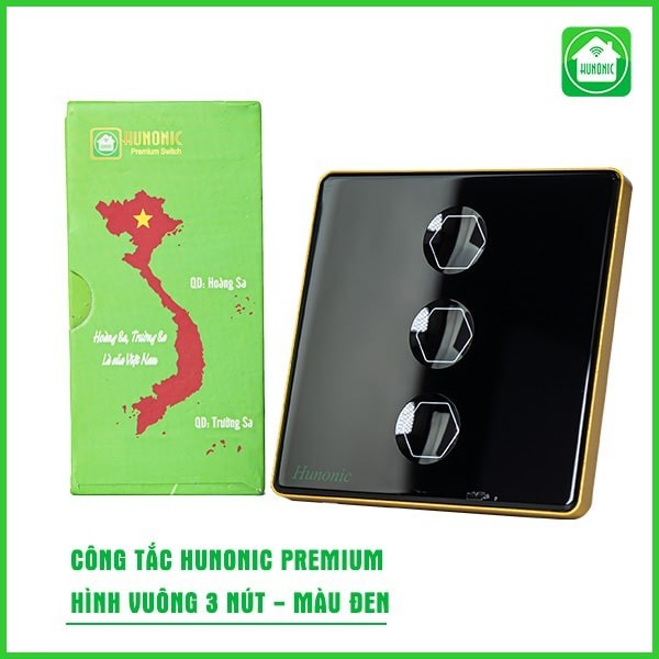 Công Tắc Cảm Ứng Hunonic (Premium Hình Vuông) Viền Vàng, Công Tắc Thông Minh Wifi Điều Khiển Từ Xa Bằng Điện Thoại_thumbnail_2