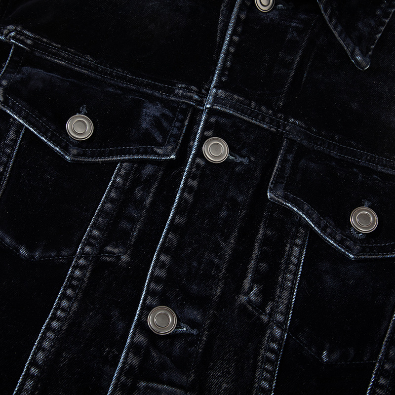 Áo khoác denim phẳng có tên tuổi lớn mới, đã giặt, phun cát và đau khổ, áo khoác denim nam giản dị hợp thời trang_thumbnail_4