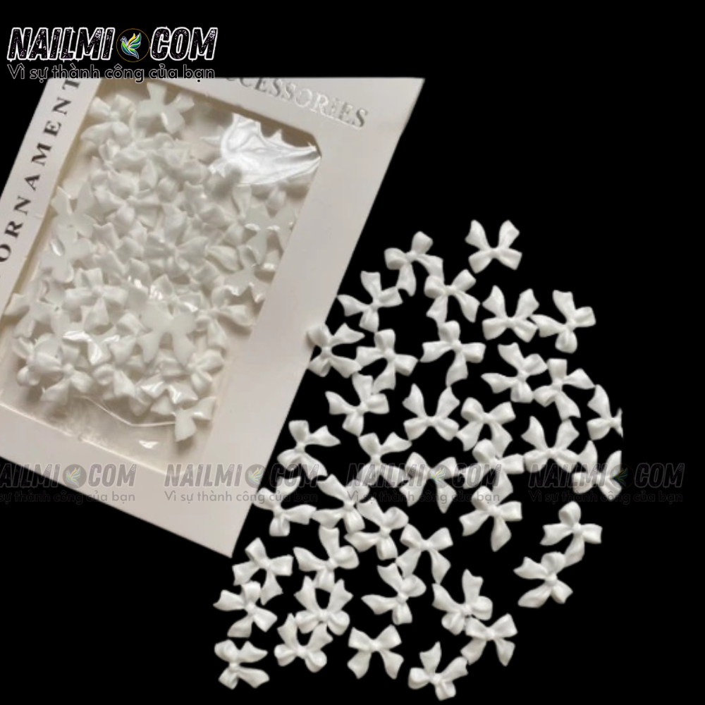 Set charm nơ - Nhựa trắng