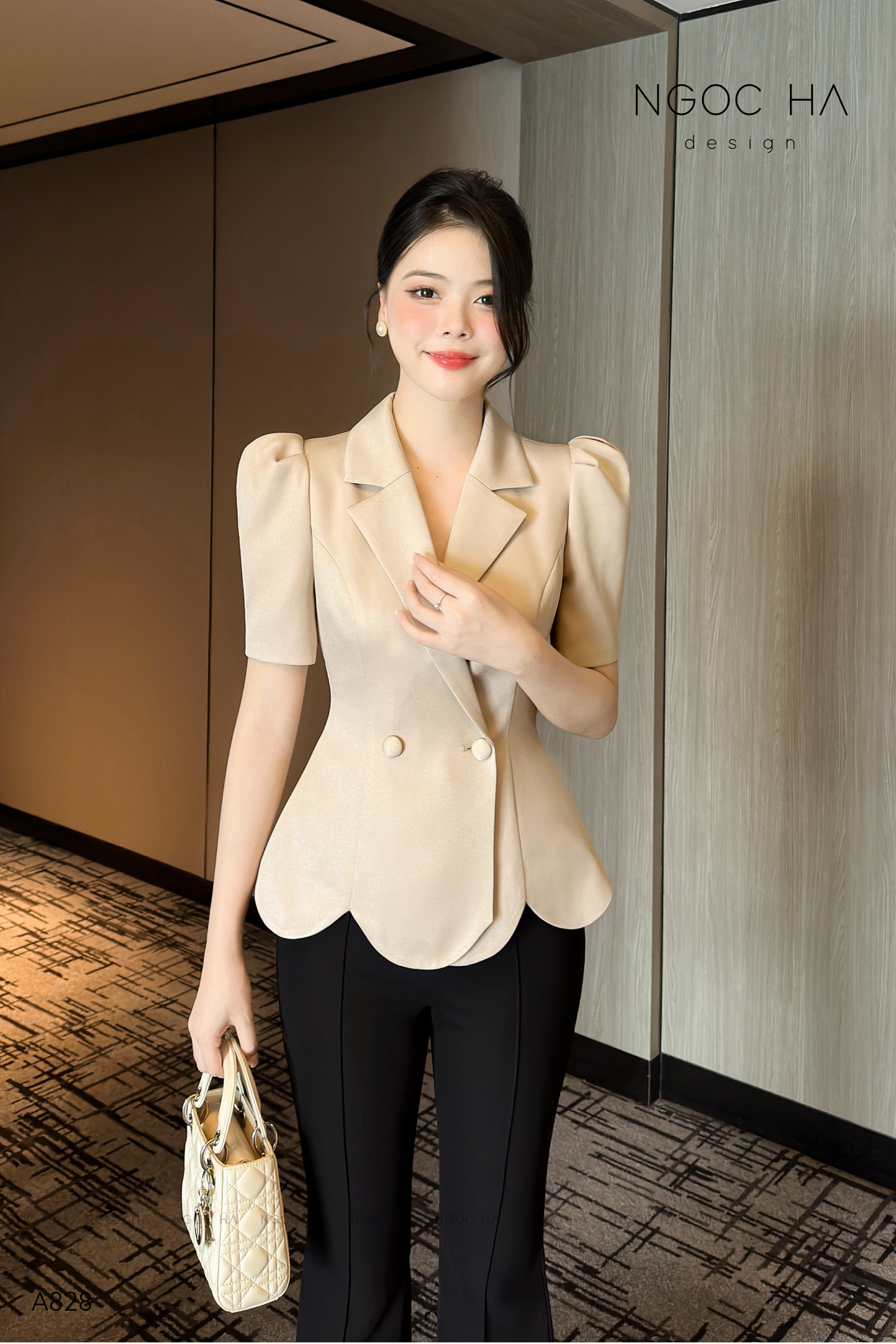 Vercelli Top_ Áo Vest Cách Điệu Tà Lượn Cong Màu Bee A828_thumbnail_4