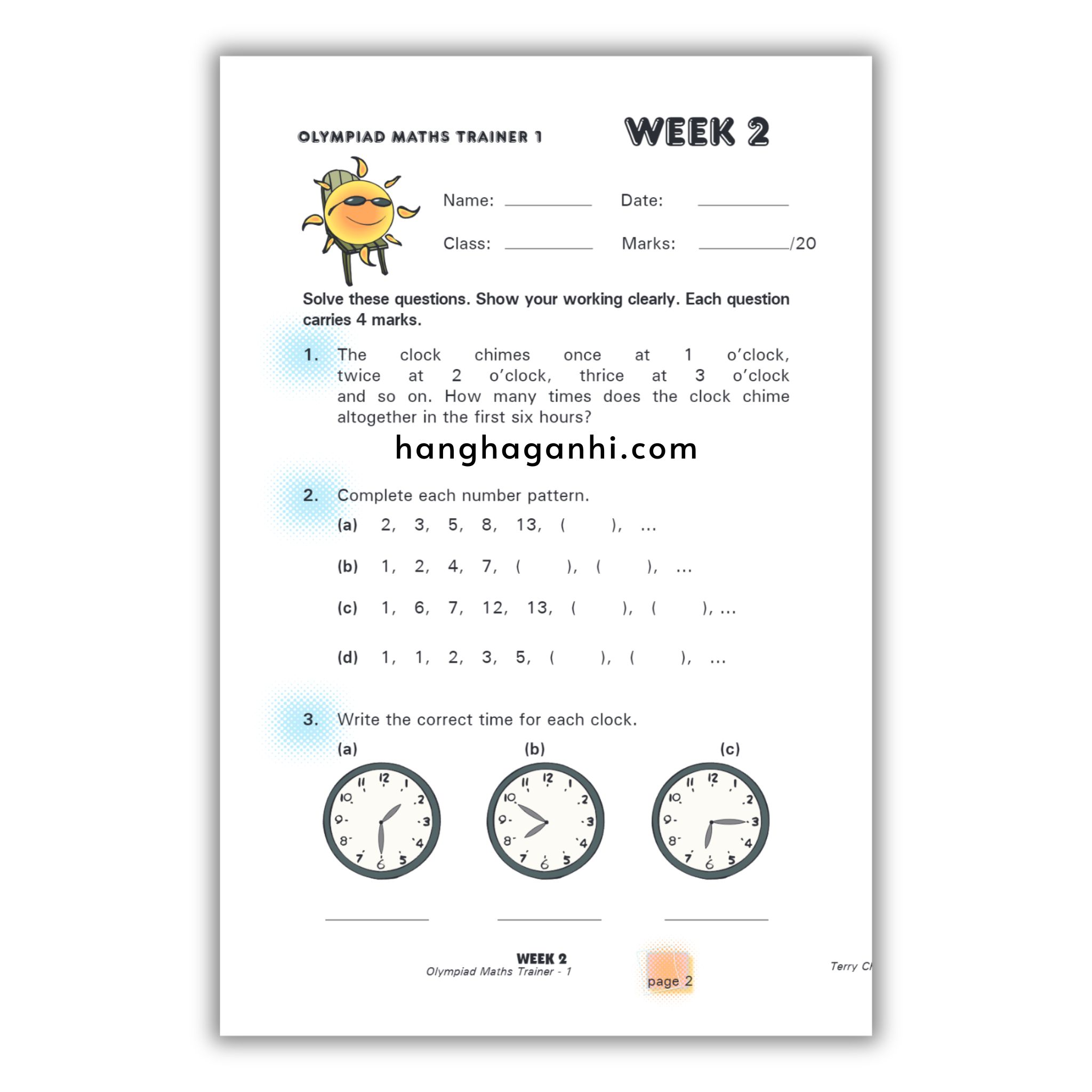 Olympiad Maths Trainer Level 1 in đen trắng - Sách Toán Tiếng Anh Singapore cho bé lớp 1_thumbnail_9