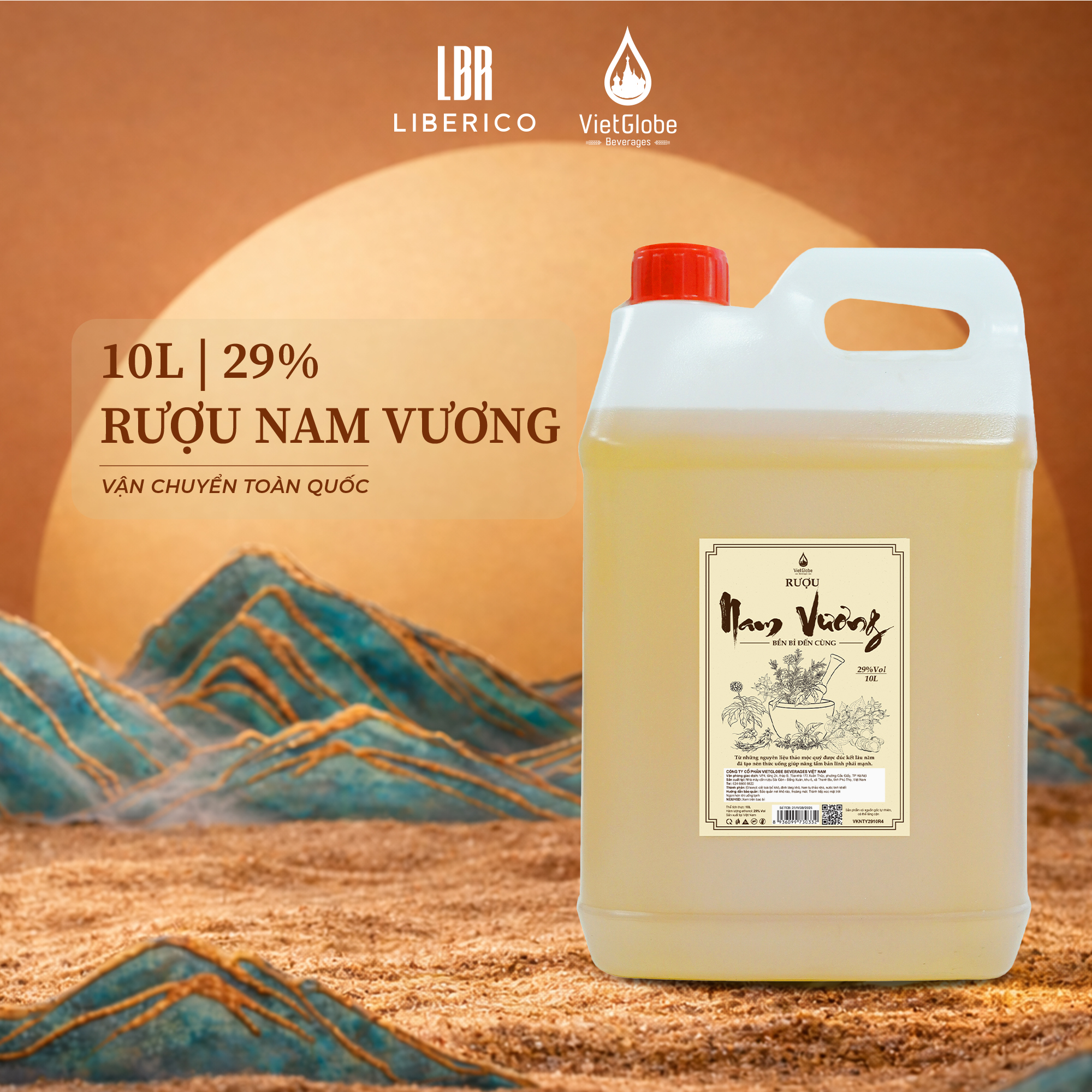 Rượu Nam Vương 29% Vol - can 10L