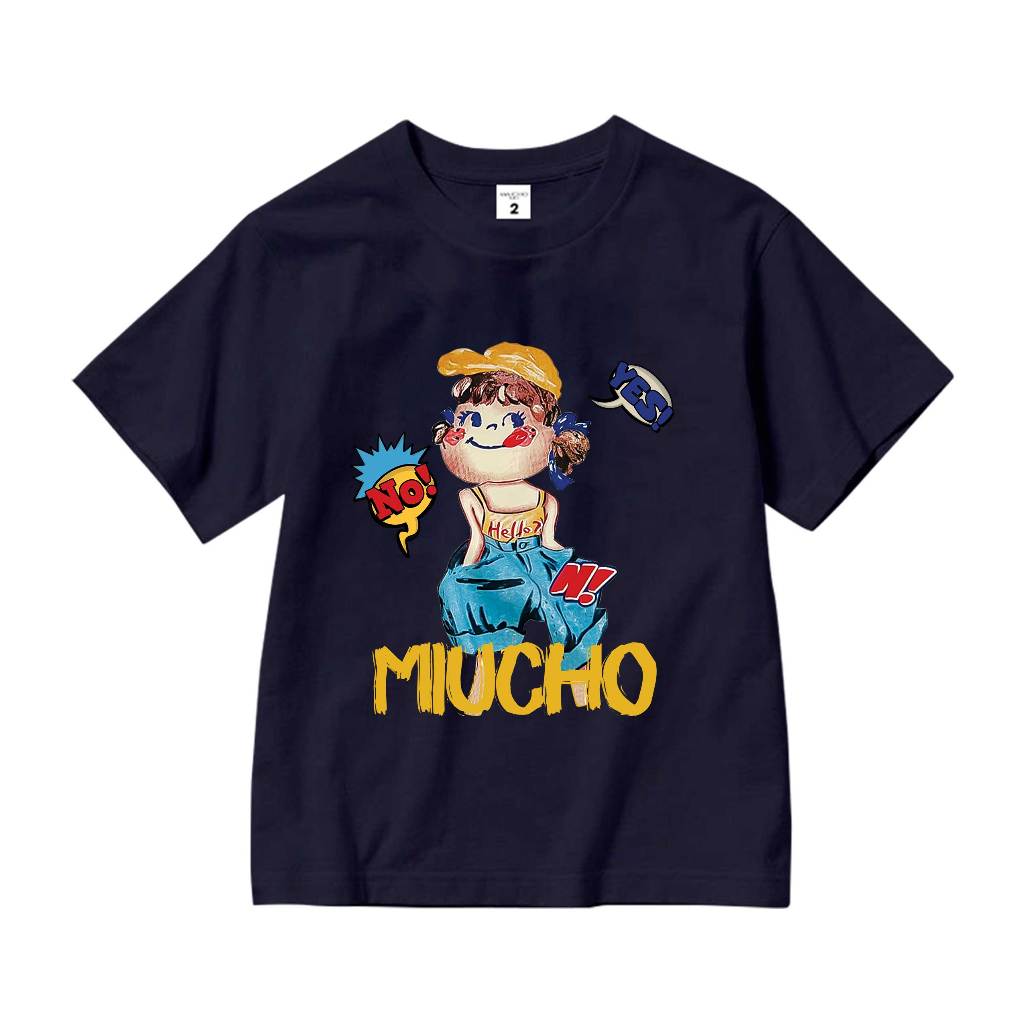 Áo thun cho bé gái hoạt hình form rộng AED1113 Miucho Kid tay ngắn cổ tròn in mix_thumbnail_11
