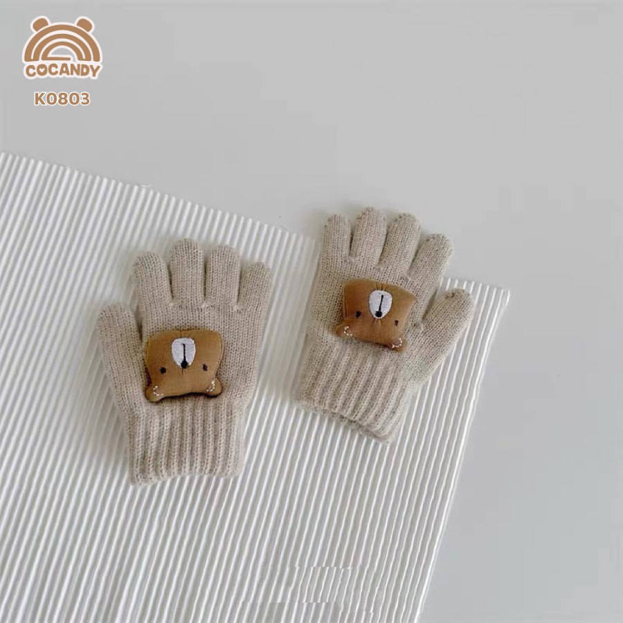 Găng tay nhập BE ĐẬM cún NÂU