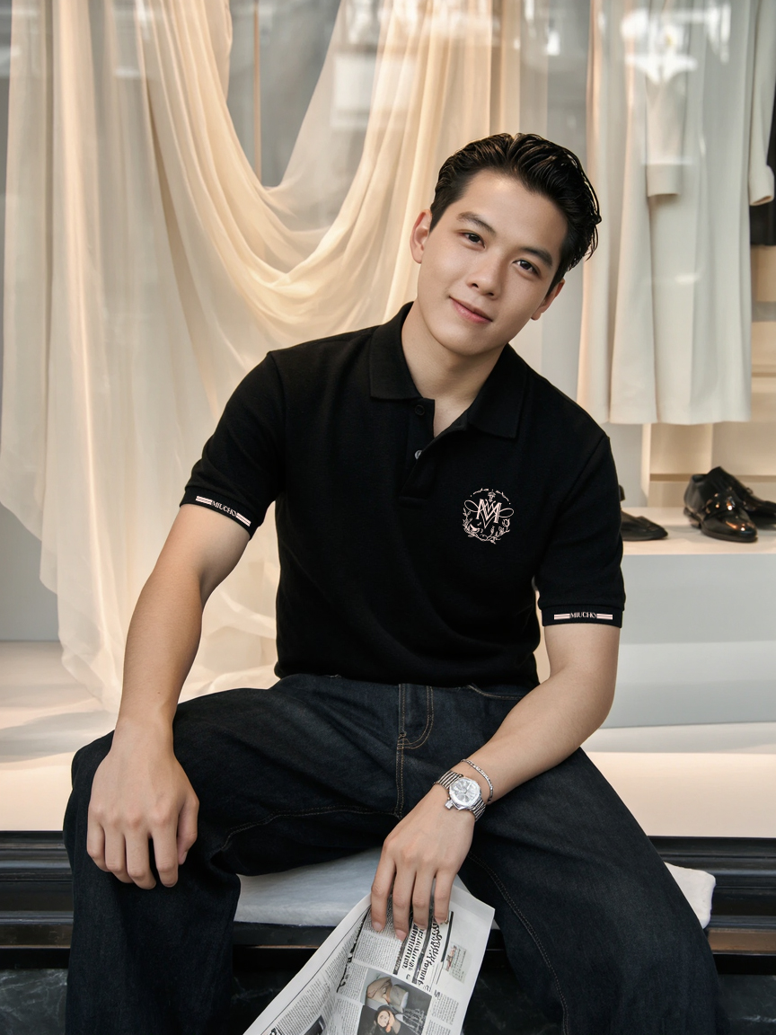 Áo polo nam cá sấu form vừa PLCSD2409 Miucho Iconic chất vải cao cấp co giãn tốt đồ bền cao in mix_thumbnail_2