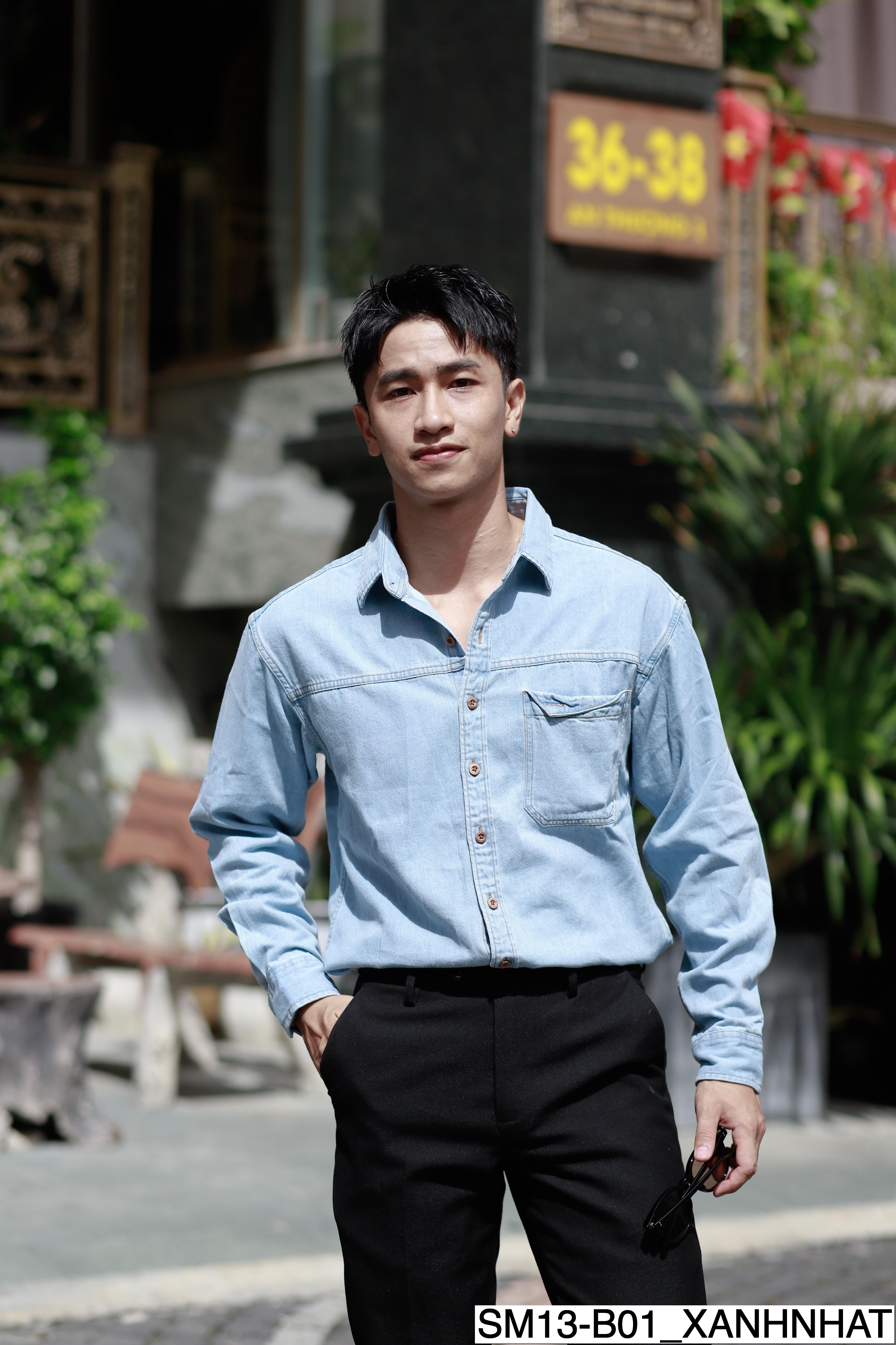 B01 SM13 - Áo sơ mi nam jeans cao cấp