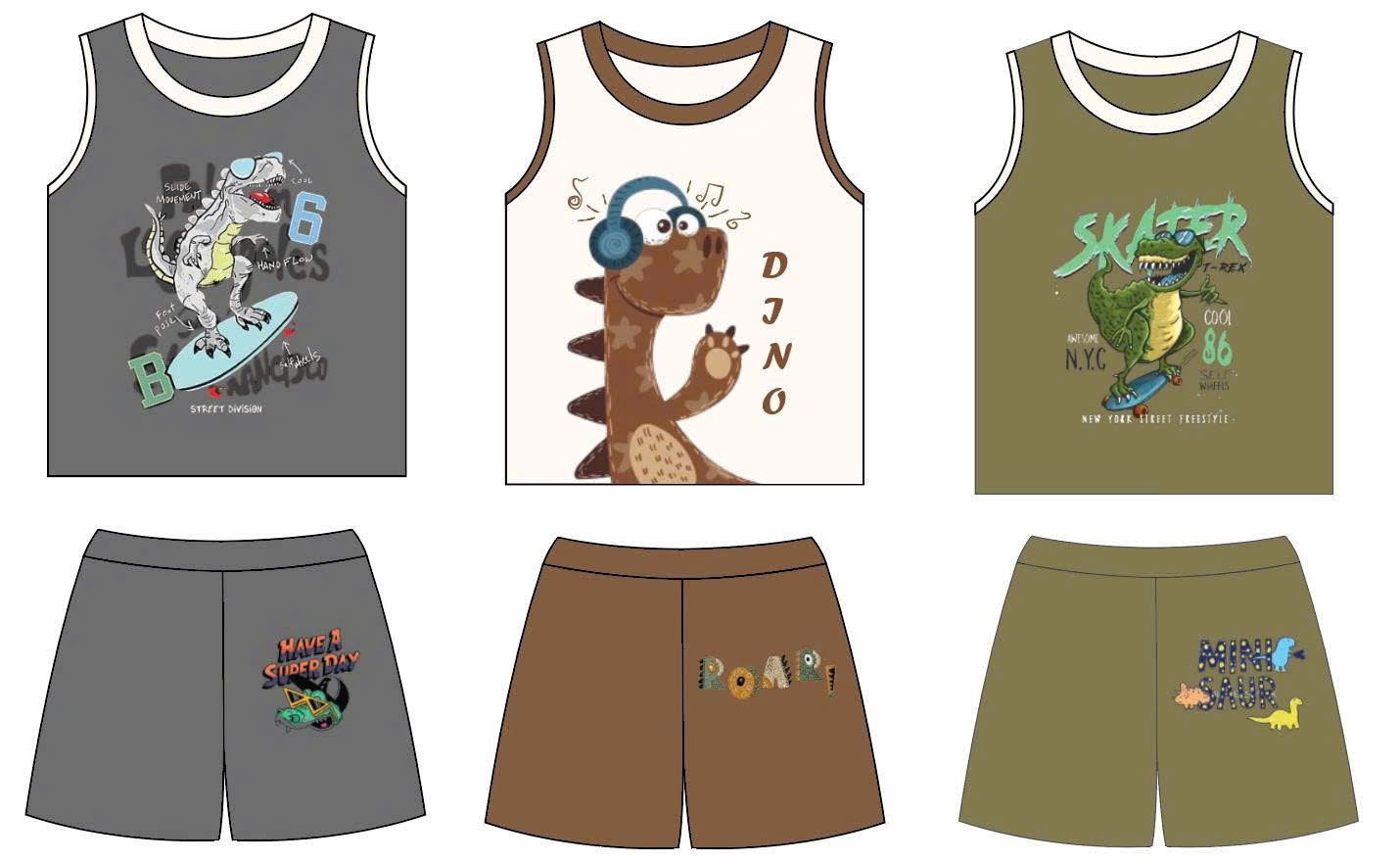 E44 SET 3 BỘ BA LỖ KHỦNG LONG SKATER - A100.343