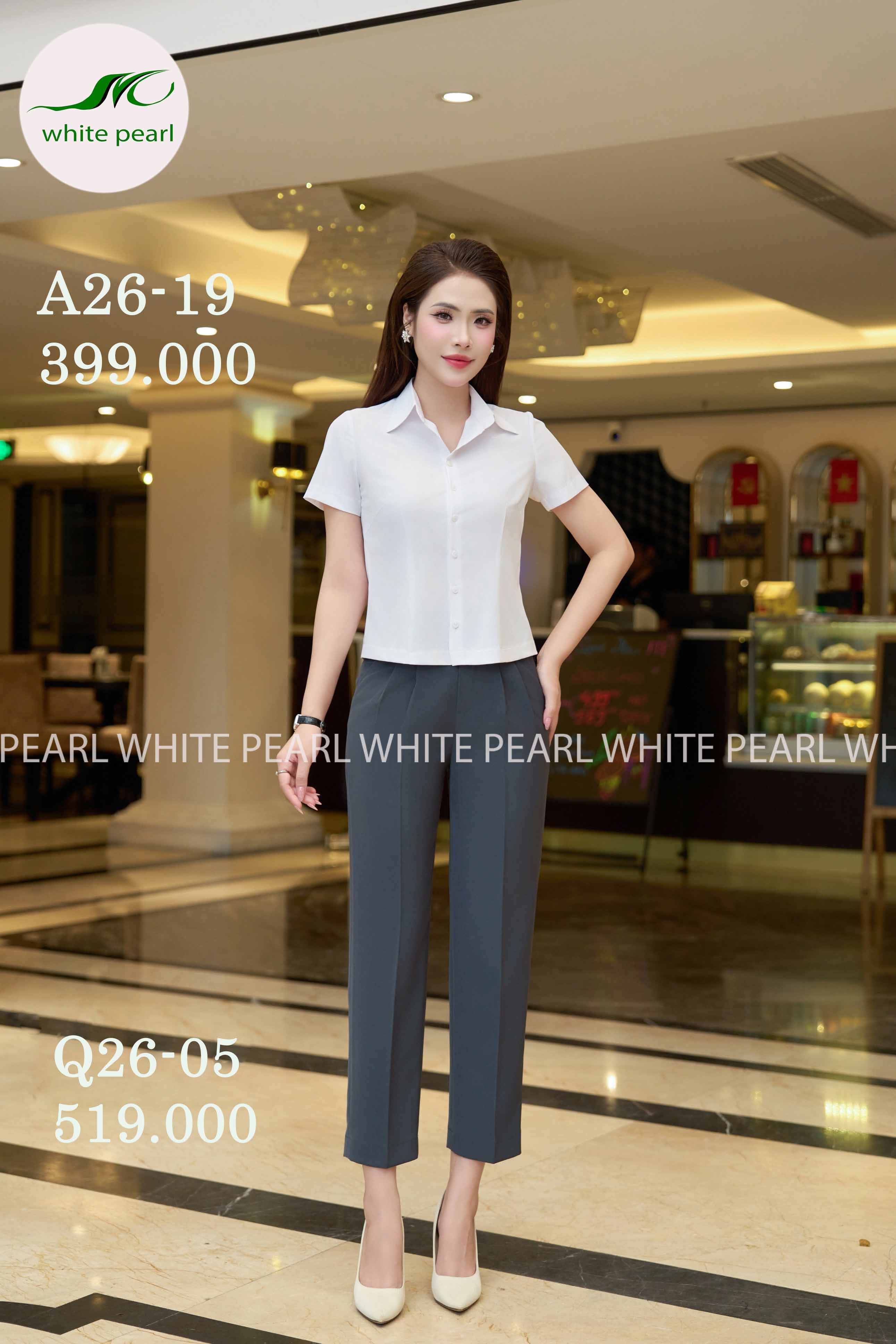 Áo sơ mi cổ đức thời trang công sở nữ cao cấp White Pearl_thumbnail_0
