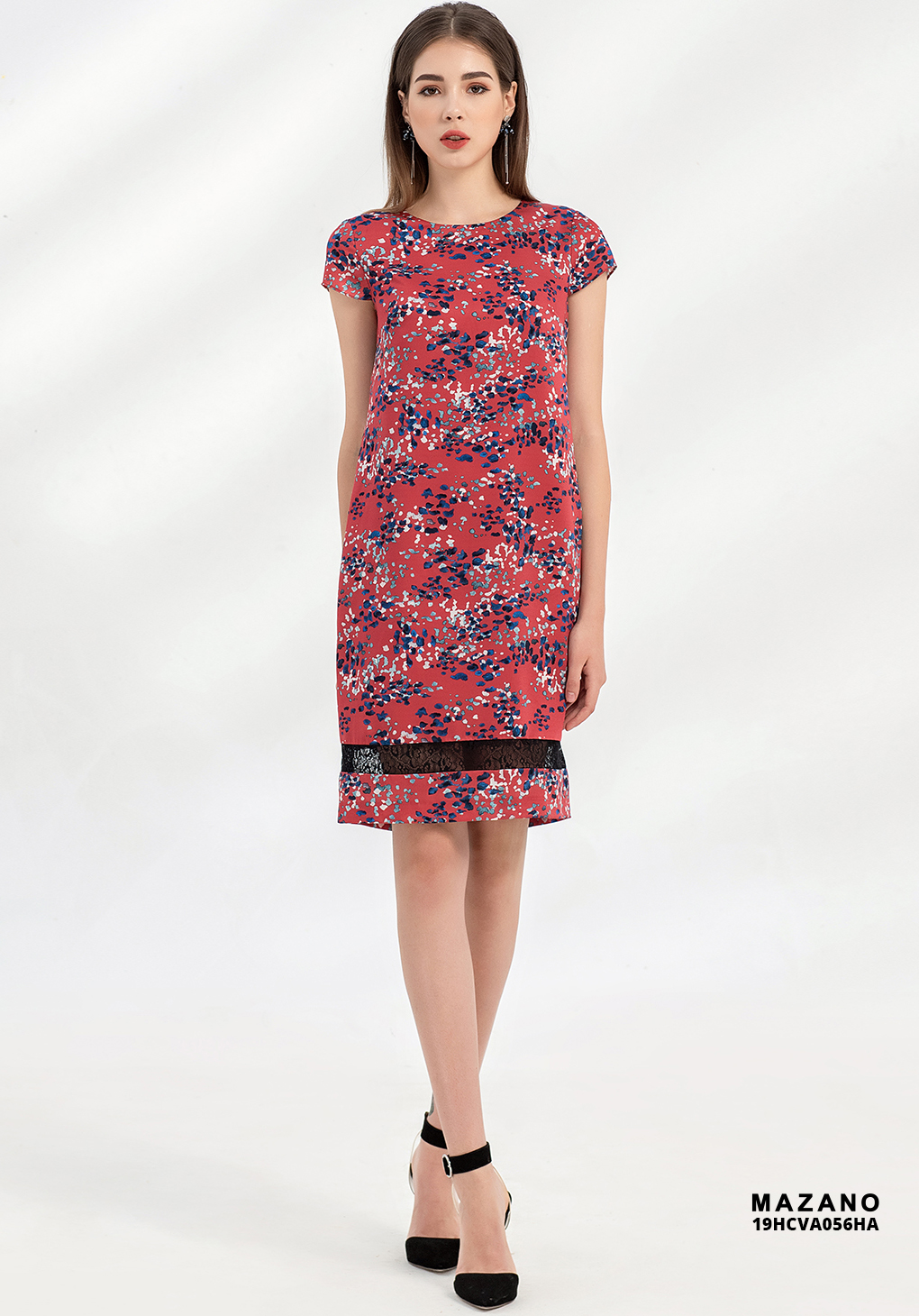 Đầm đỏ họa tiết loang phối ren_thumbnail_0