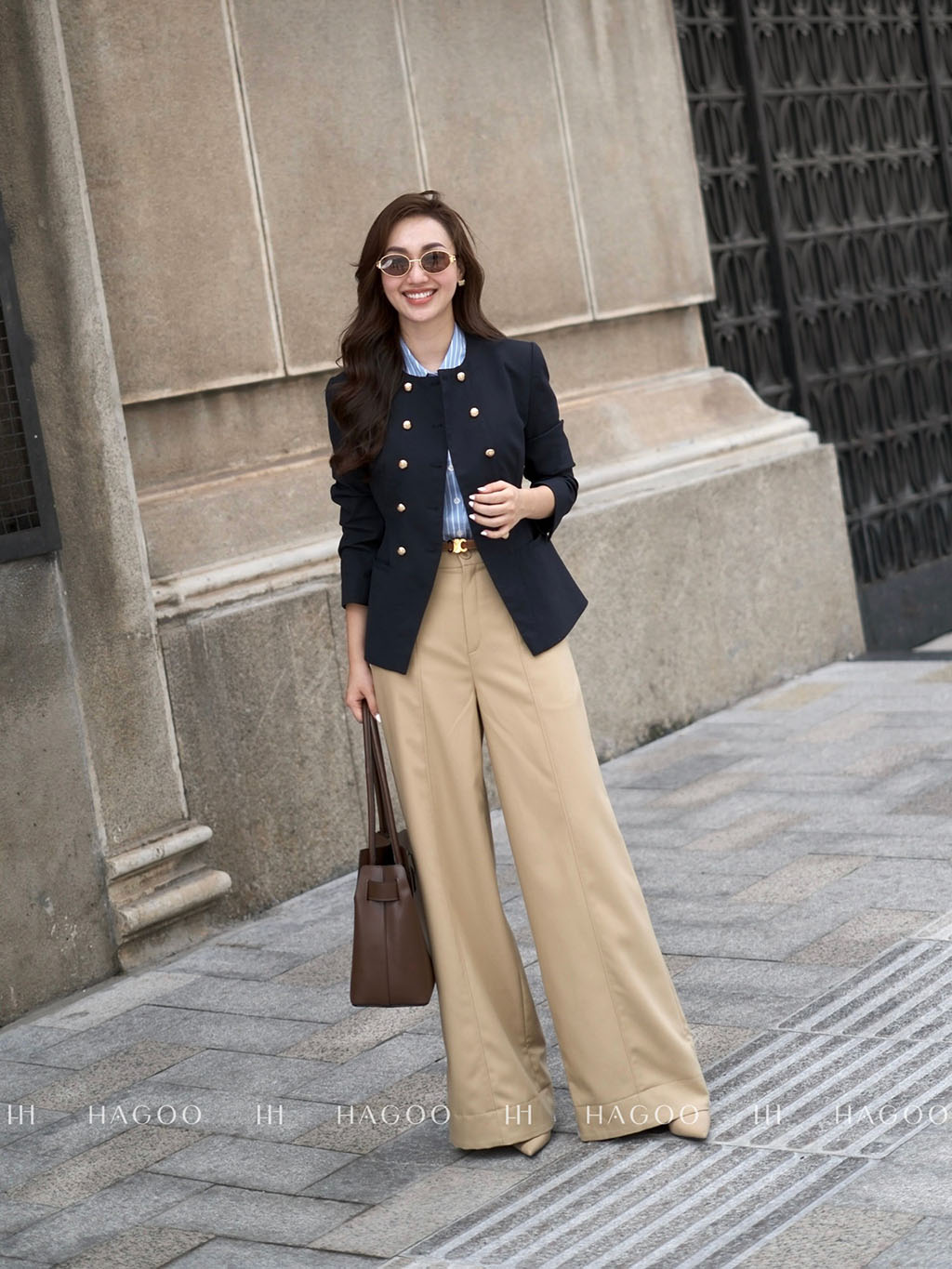 Blazer Aurora hai hàng khuy kim loại dáng ôm HAGOO Elite_thumbnail_5